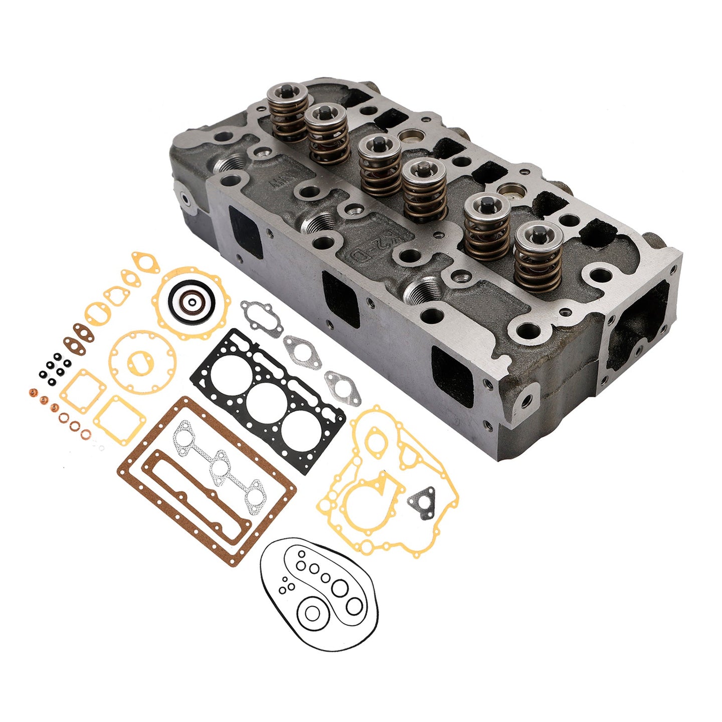 Complete Engine Cylinder Head Assembly with Valve Spring & Gasket Kit for Kubota D1305 RTV1100