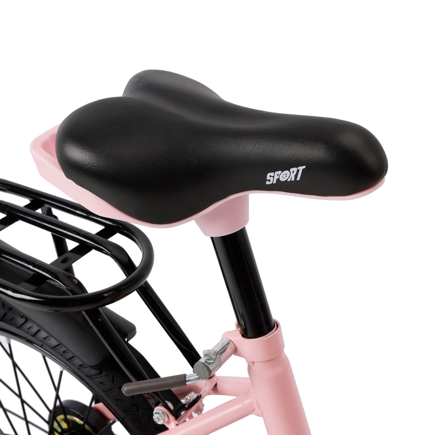 16" Kids Bike for Boys and Girls with auxiliary wheels & Rack Pink