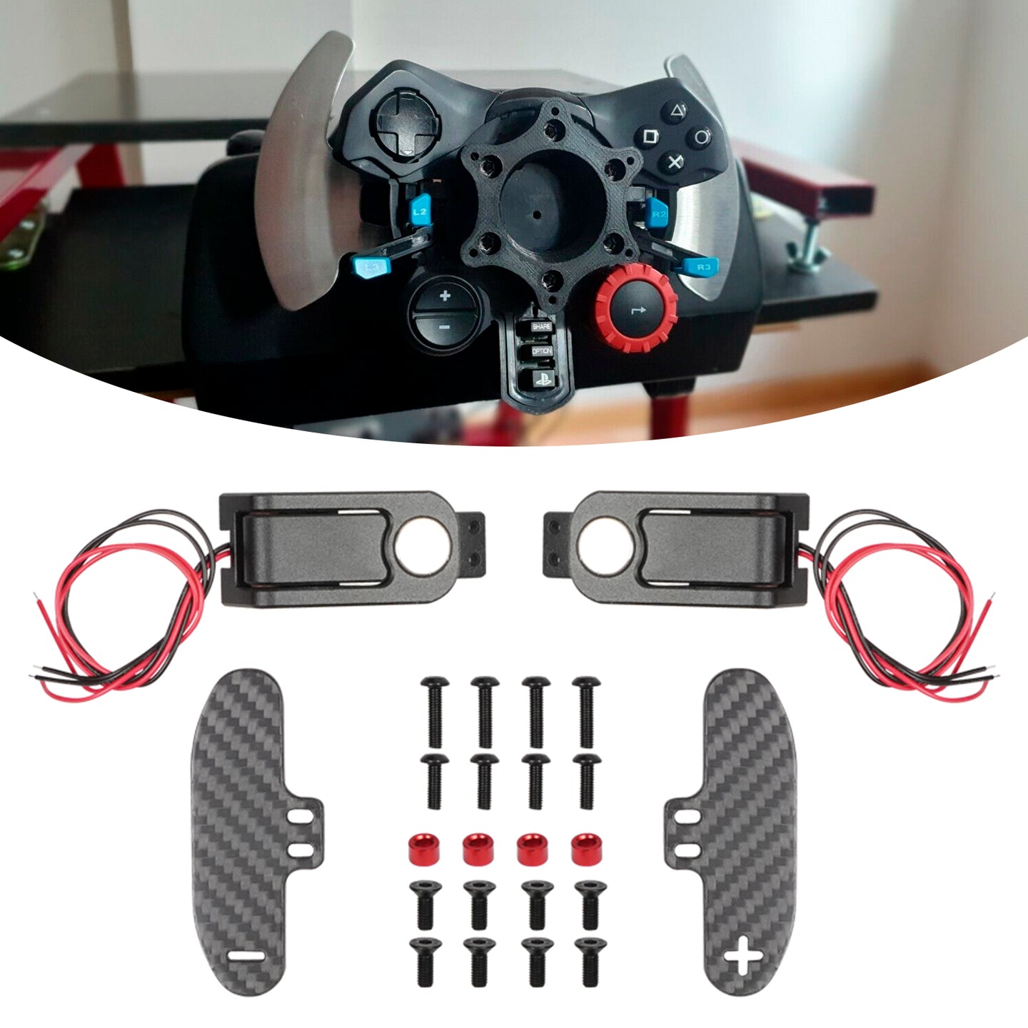 Shift Paddles Racing Game Simulation Steering Wheel with Mount For Logitech G923