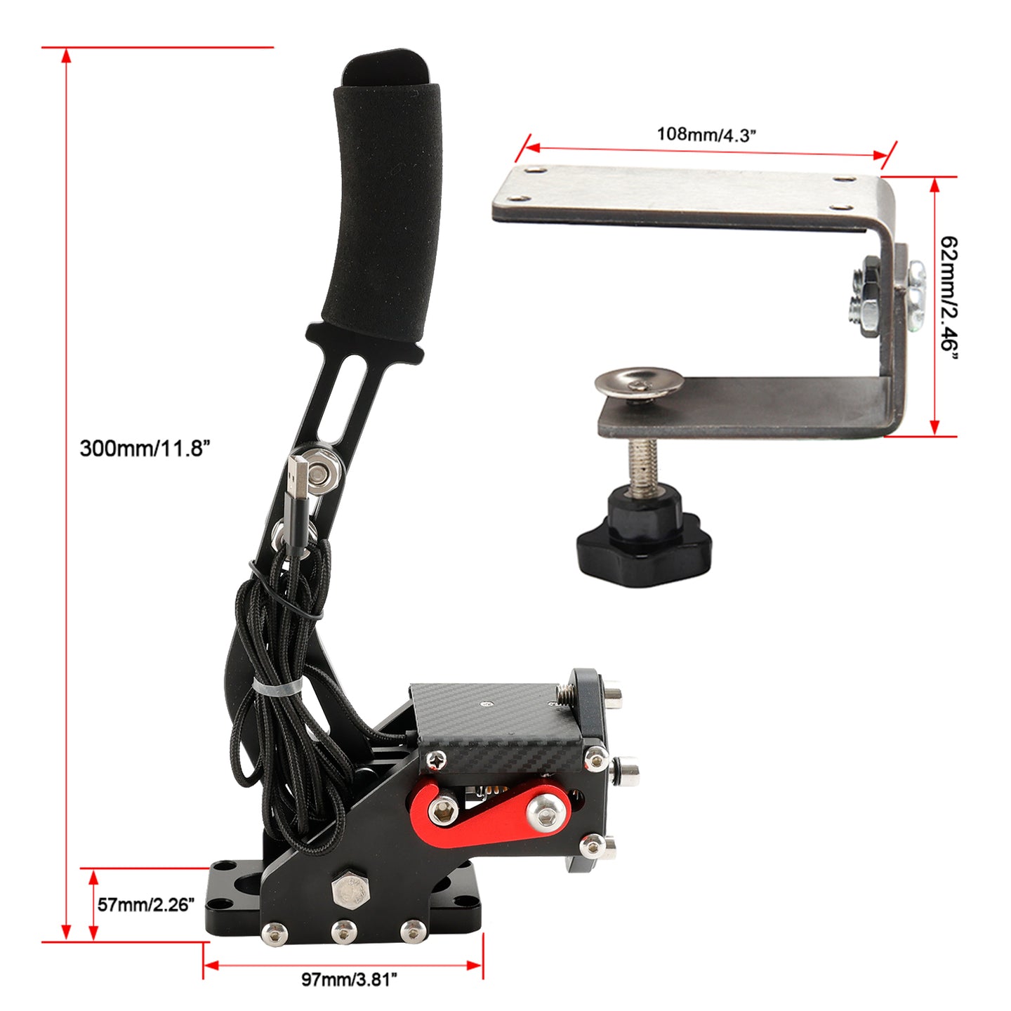 USB3.0 14Bit PC Handbrake Racing Games Linear Handbrake for G27 G29 J3E5 Black