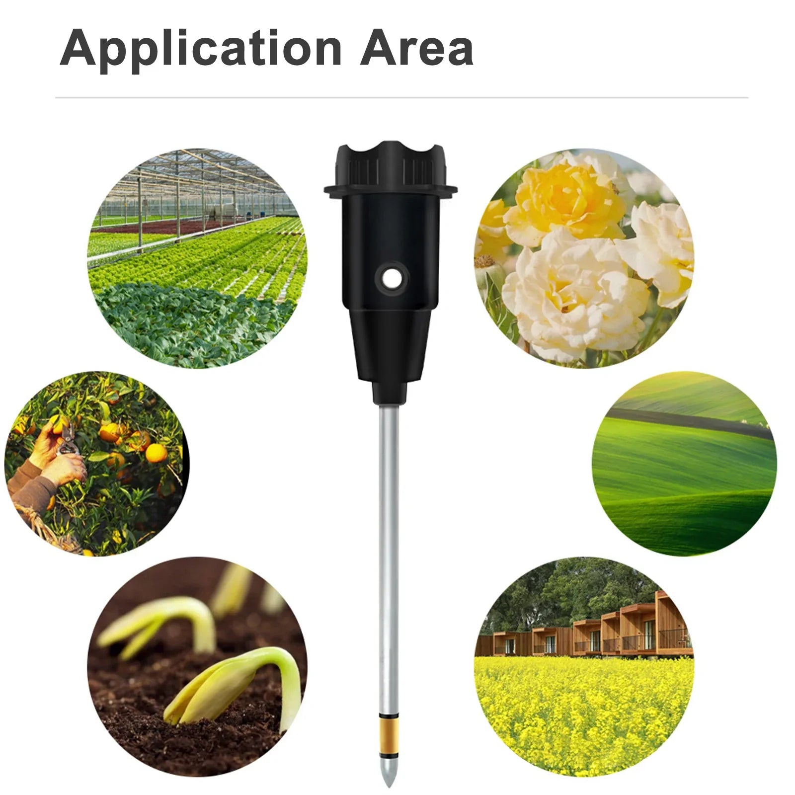 2-in-1 Soil Tester, No Batteries Required pH & Moisture Meter with 11.6" Long Probe for Garden, Lawn & Indoor Plants