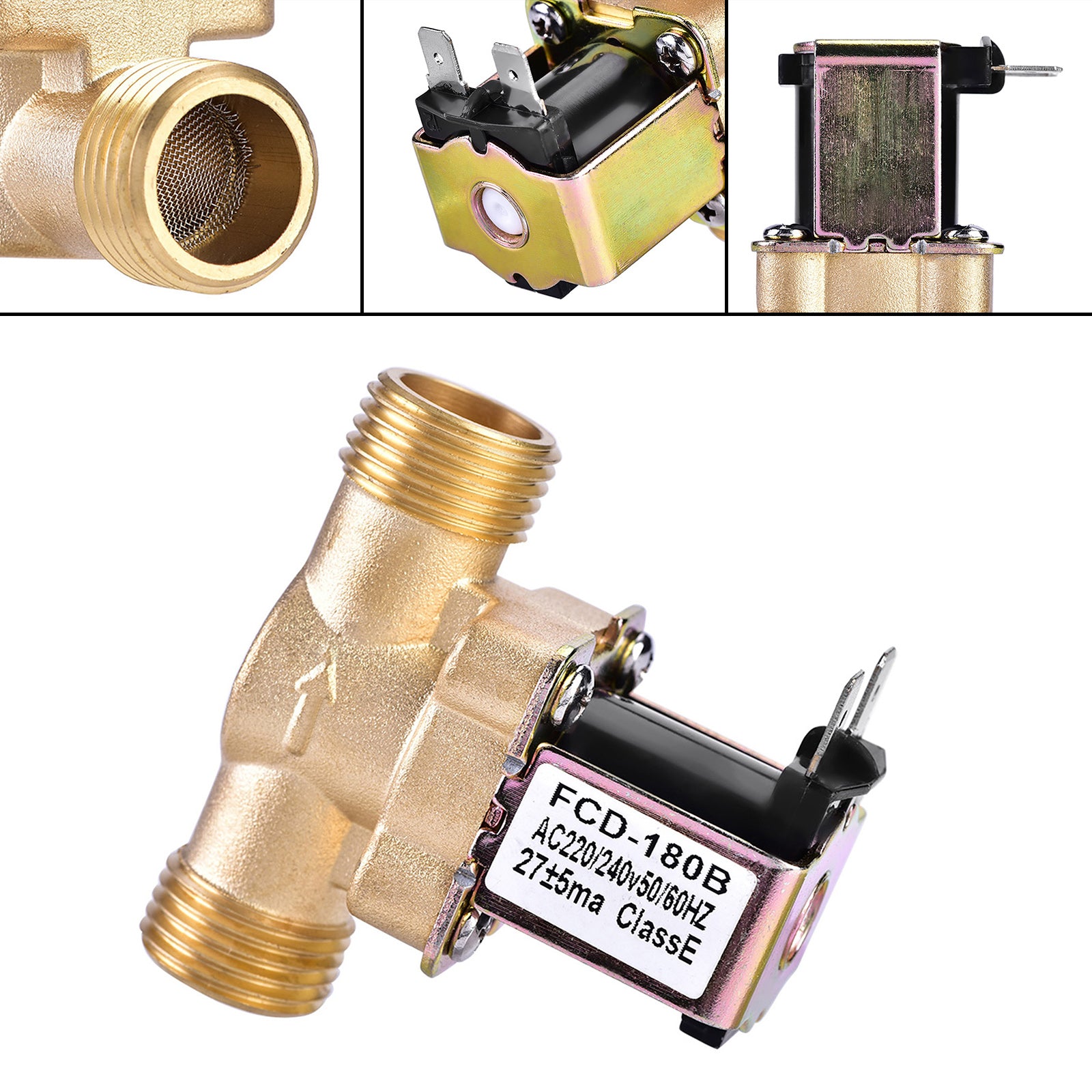 1/2" AC 220V Normally Closed Brass Electric Solenoid Valve For Water Control