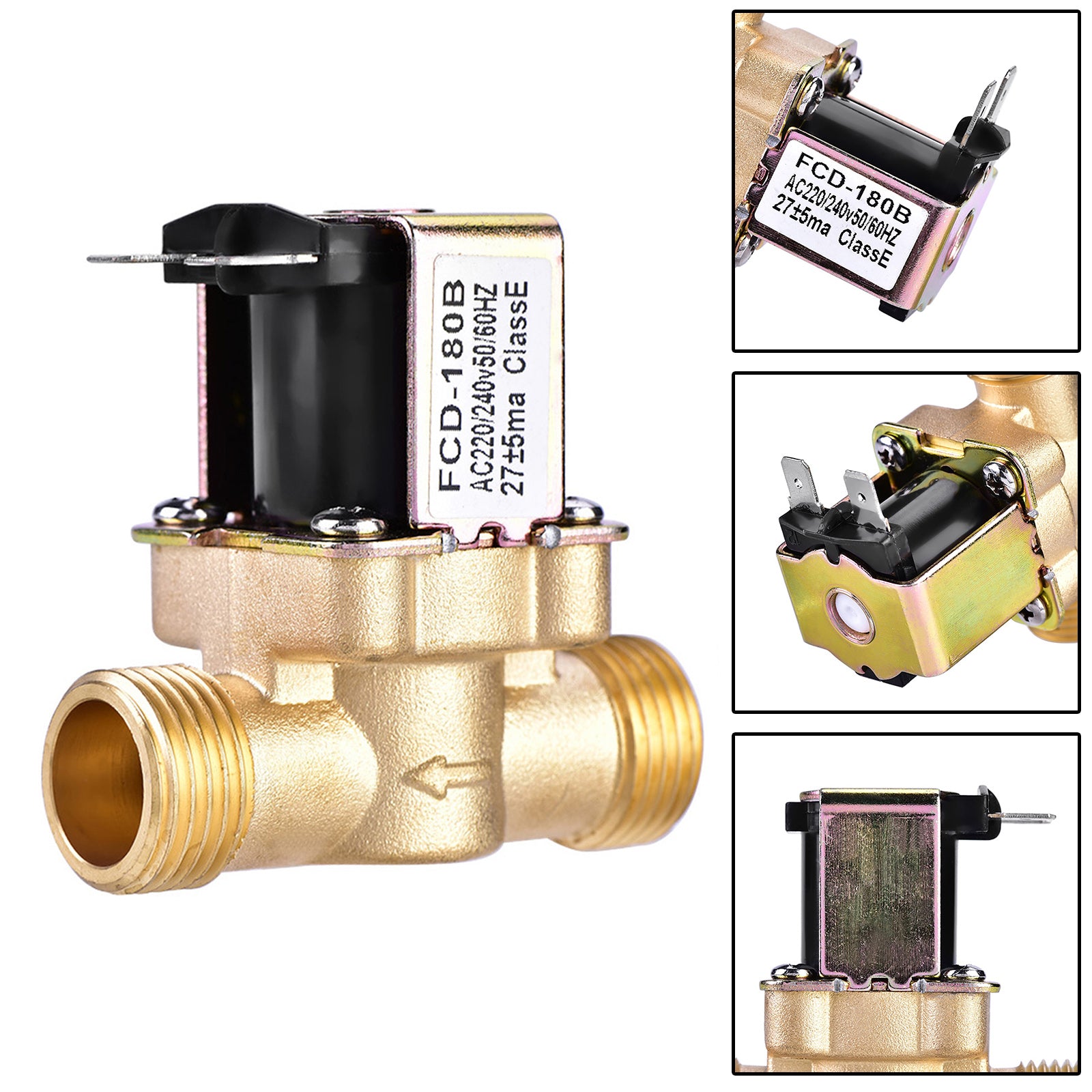1/2" AC 220V Normally Closed Brass Electric Solenoid Valve For Water Control