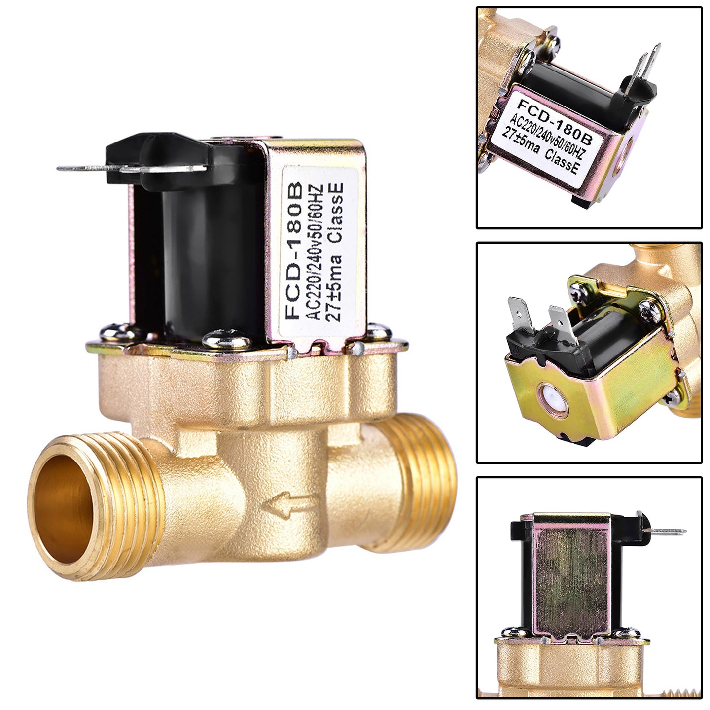 1/2" AC 220V Normally Closed Brass Electric Solenoid Valve For Water Control