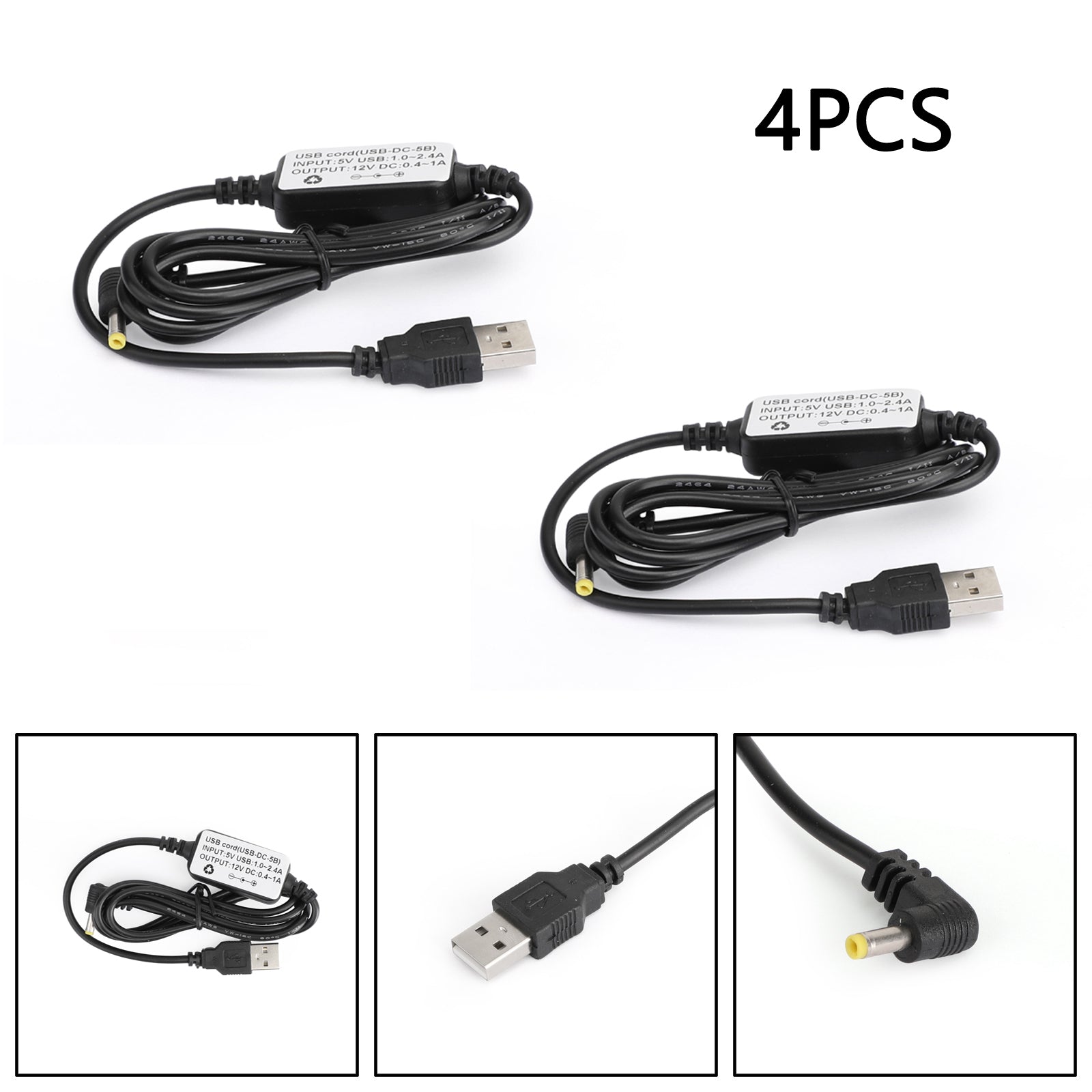 4PCS USB Charging Cable USB-DC-5B For YAESU VX-5R VX-6R VX-7R 150 VXA150 FT-2XDR