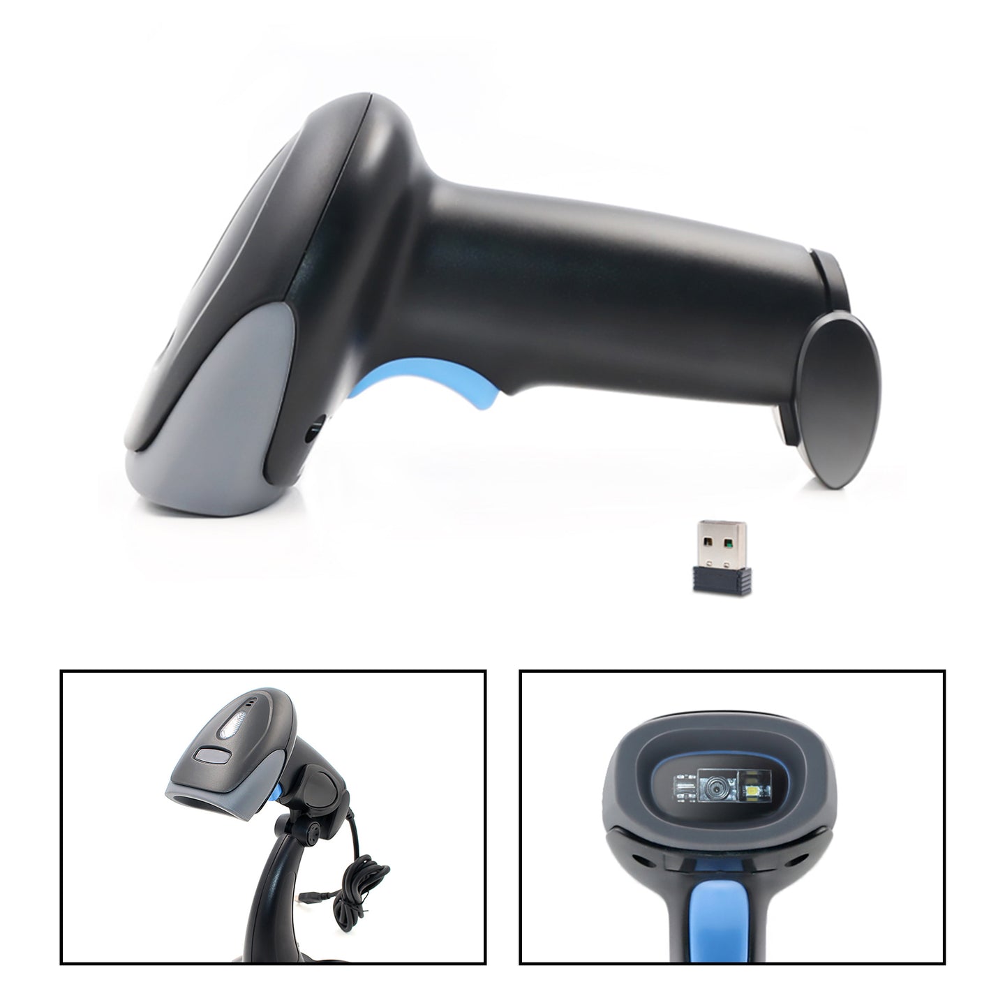 WM930 USB Wireless 2D+1D Laser Scanner Bar Code Reader Handheld Gun with Stand