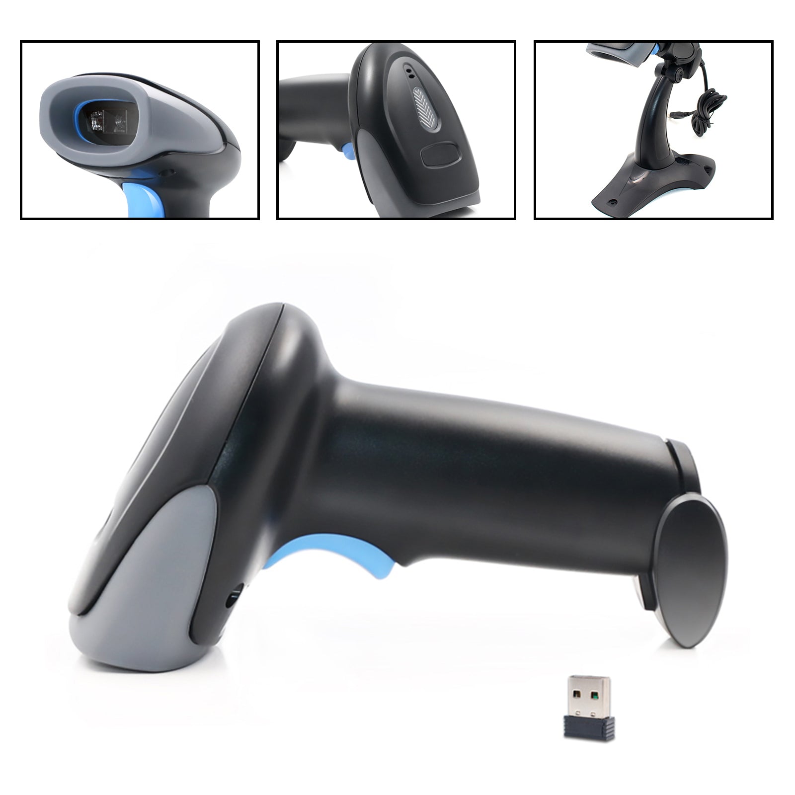 WM930 USB Wireless 2D+1D Laser Scanner Bar Code Reader Handheld Gun with Stand