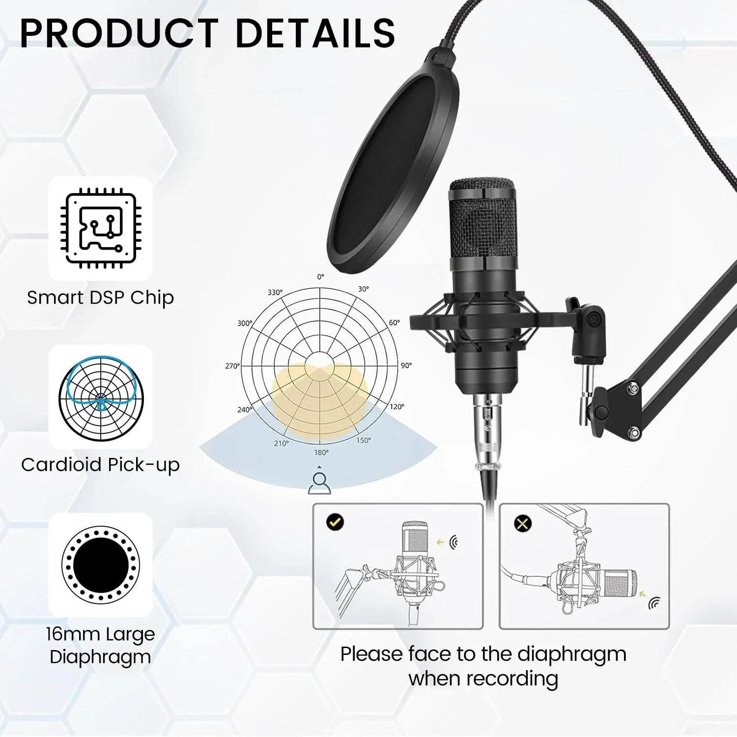 V8s Sound Card Live Sound Card Set BM800 Studio Condenser Microphone Perfect