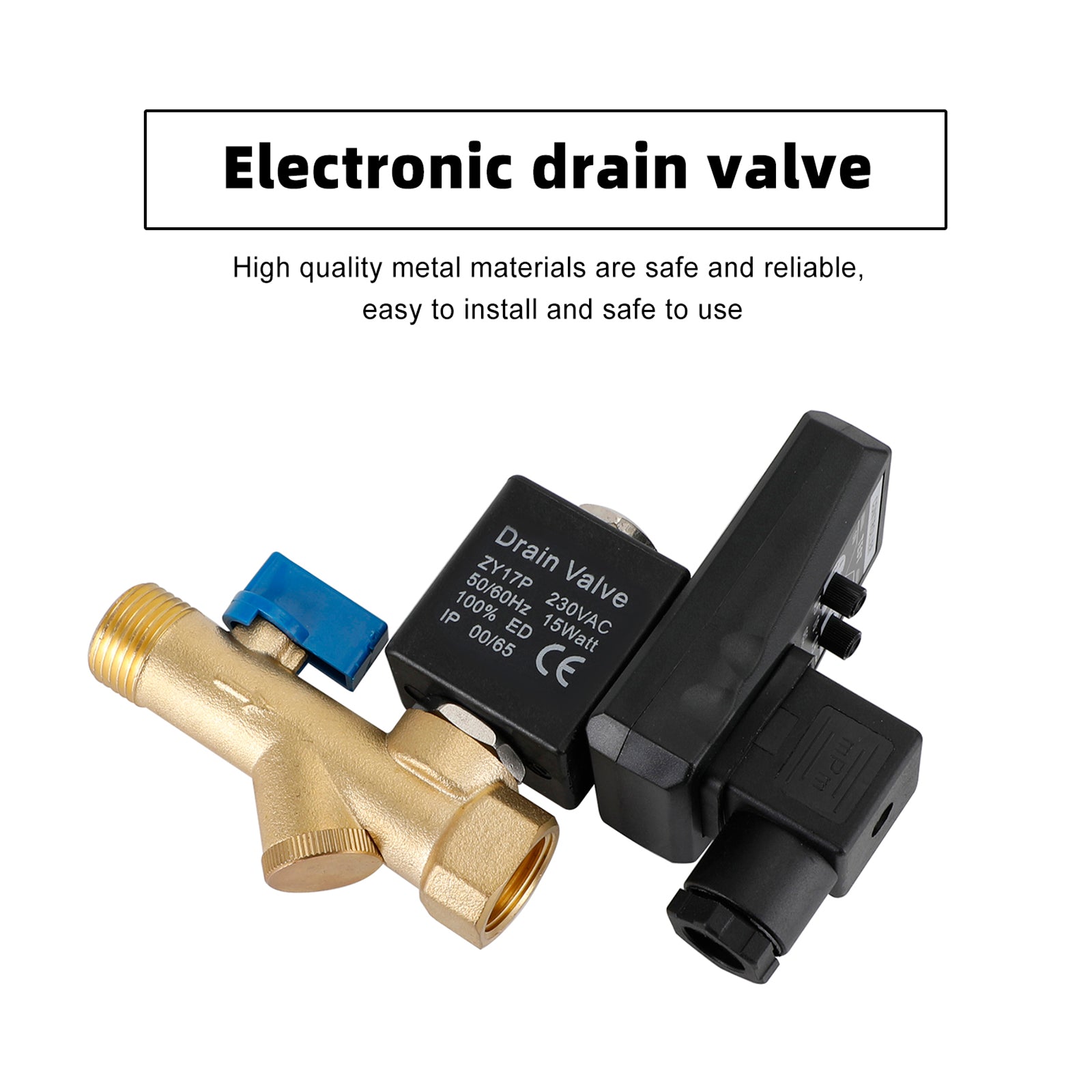 1/2" Automatic Electronic Timed Air Compressor Condensate Auto Drain Valve, AC220V / One-body Type