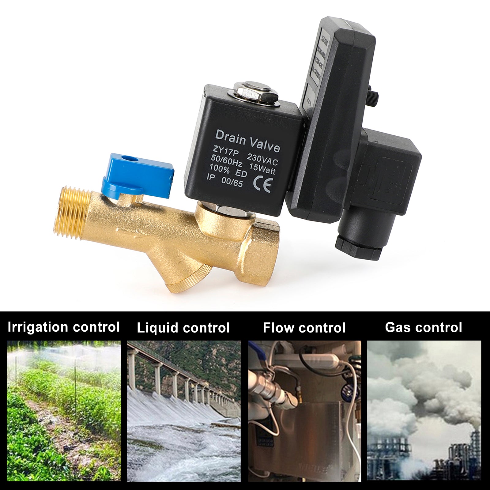 1/2" Automatic Electronic Timed Air Compressor Condensate Auto Drain Valve, AC220V / One-body Type