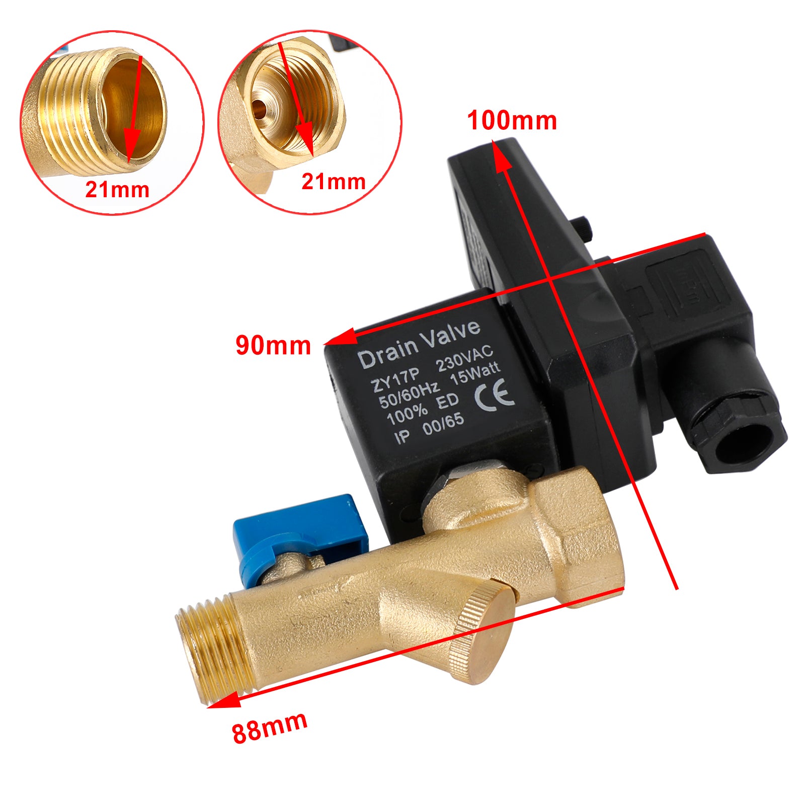 1/2" Automatic Electronic Timed Air Compressor Condensate Auto Drain Valve, AC220V / One-body Type