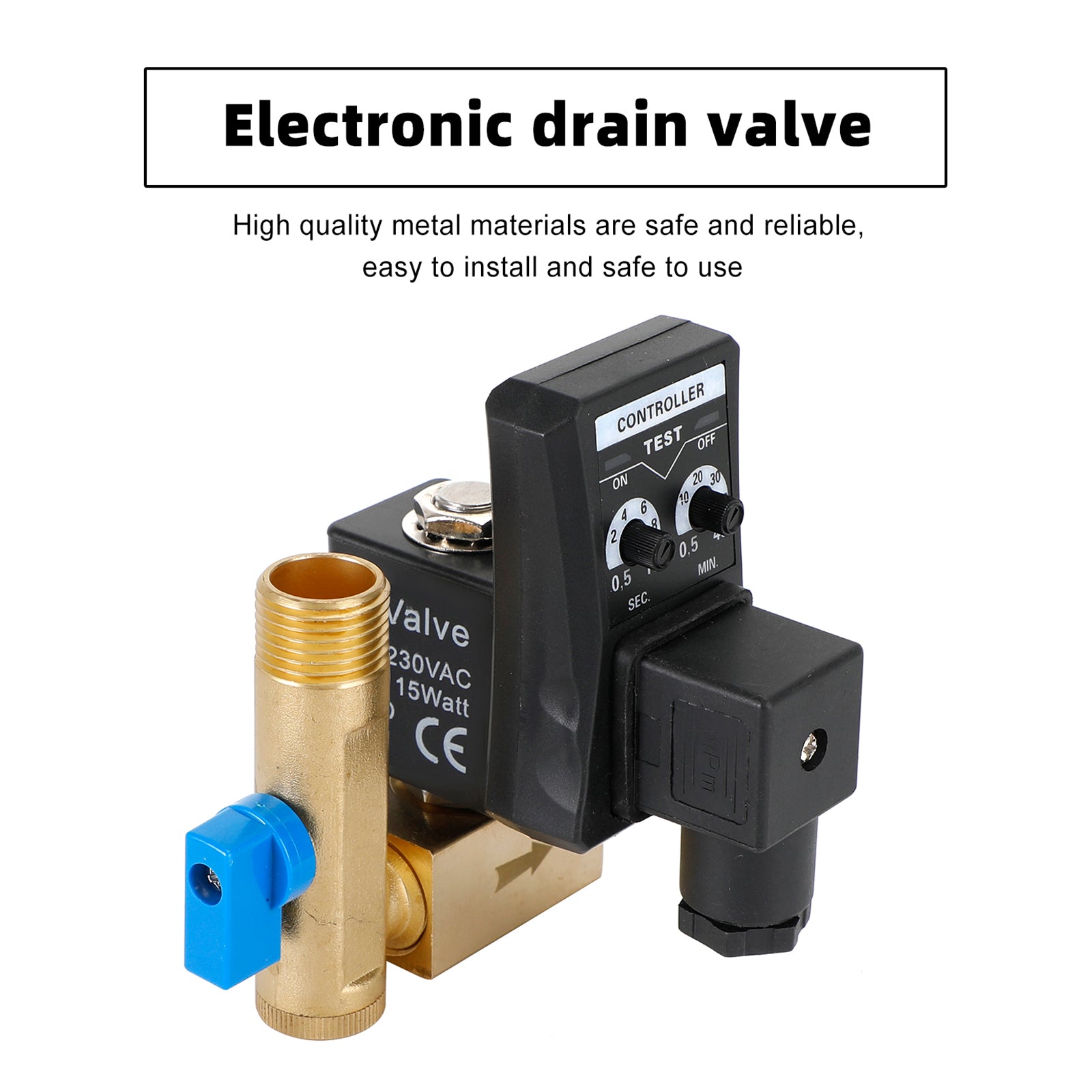 1/2" Automatic Electronic Timed Air Compressor Condensate Auto Drain Valve, AC220V / Split-body Type