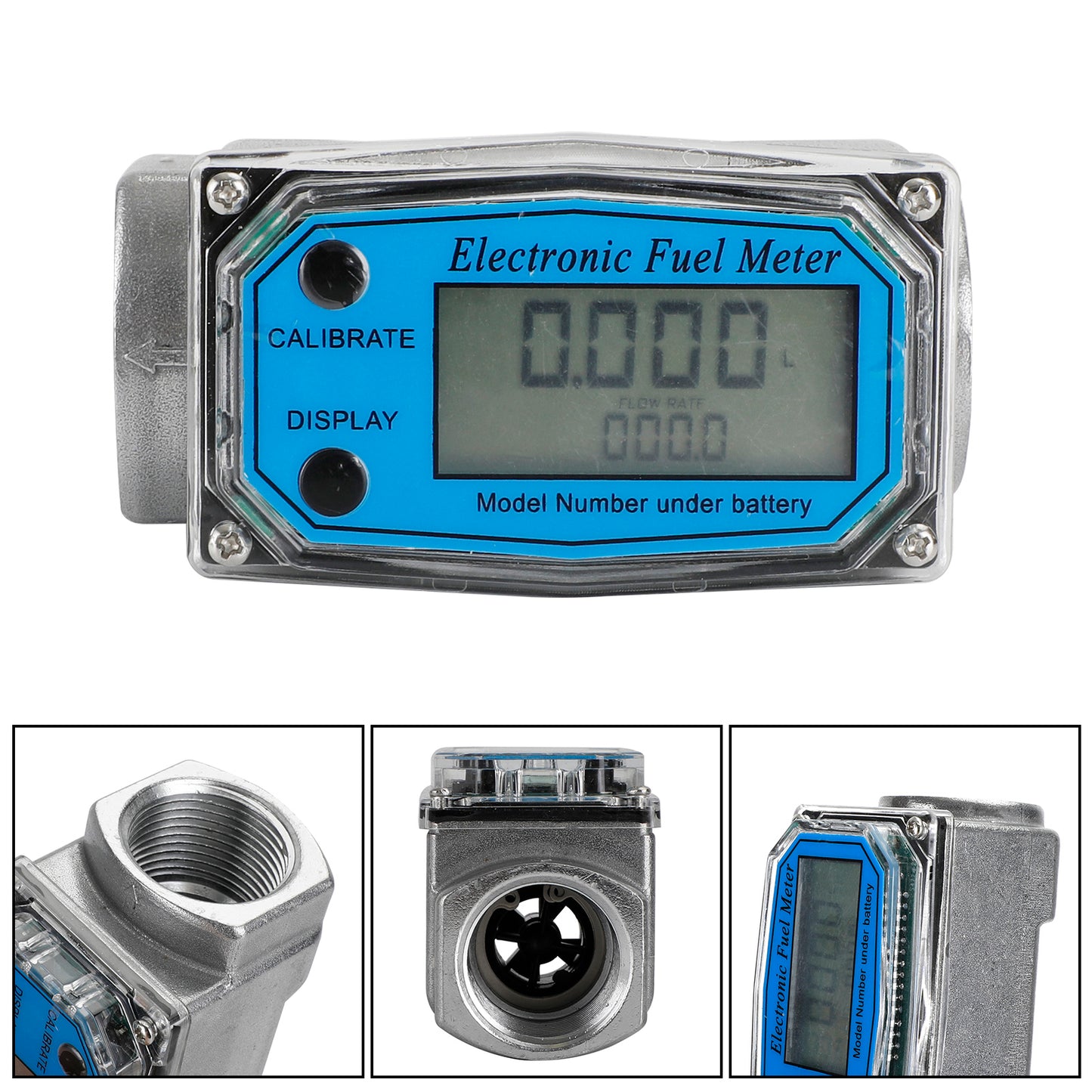 1Inch Turbine Digital Diesel Fuel Flow Meter Oval Gear Flow Gauge BSPT/NPT