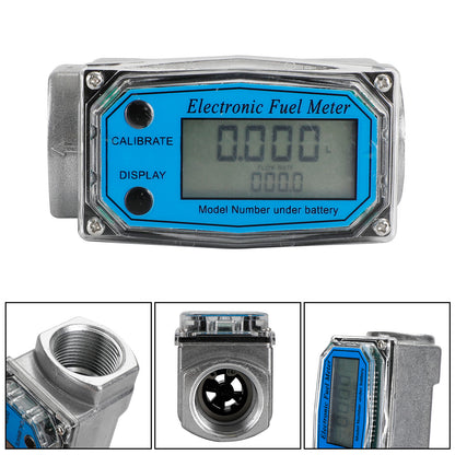 1Inch Turbine Digital Diesel Fuel Flow Meter Oval Gear Flow Gauge BSPT/NPT