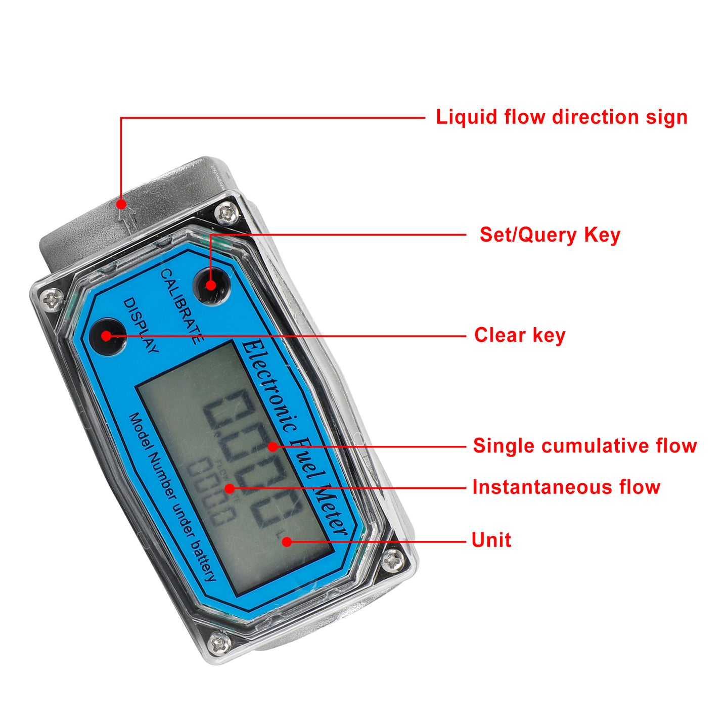 1Inch Turbine Digital Diesel Fuel Flow Meter Oval Gear Flow Gauge BSPT/NPT