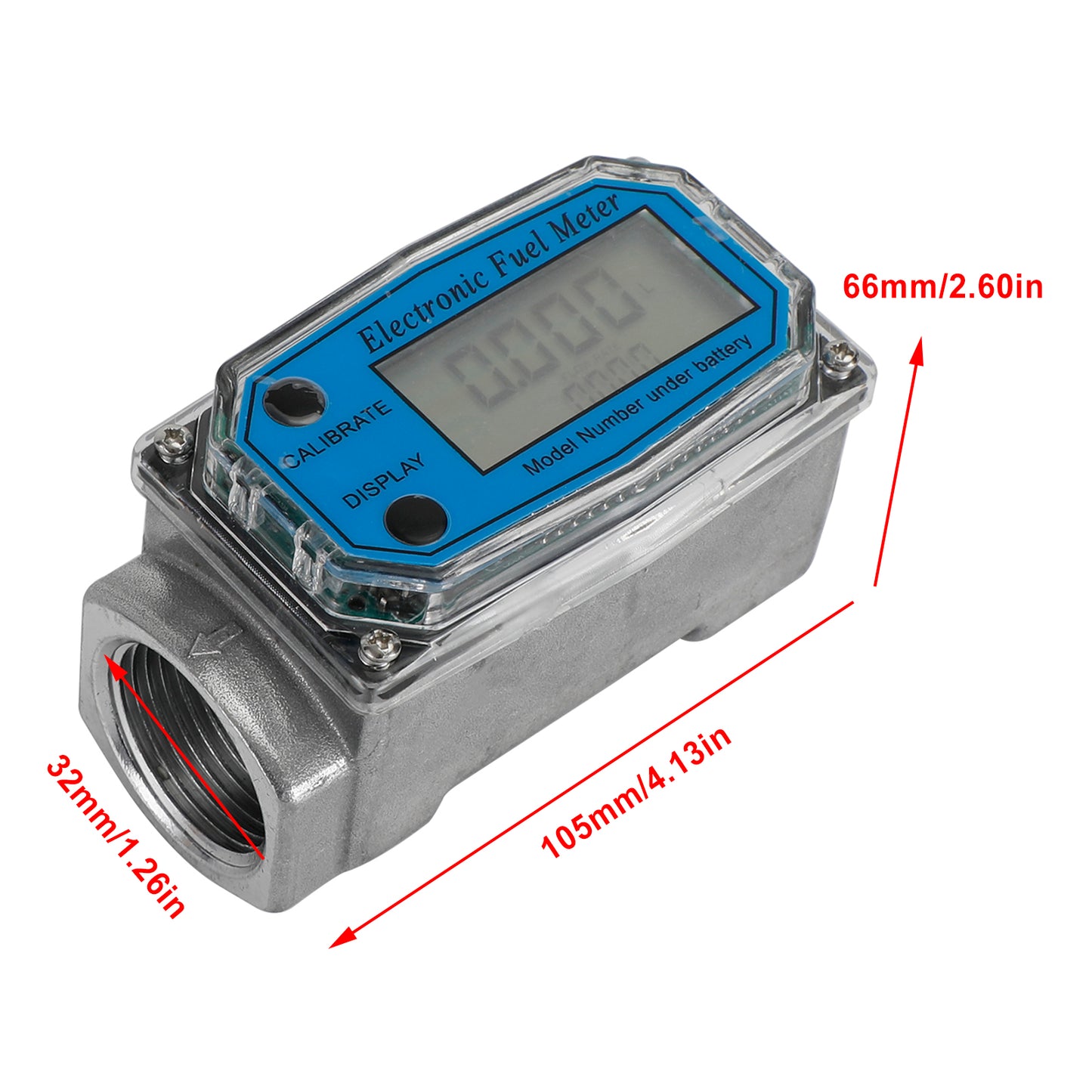 1Inch Turbine Digital Diesel Fuel Flow Meter Oval Gear Flow Gauge BSPT/NPT