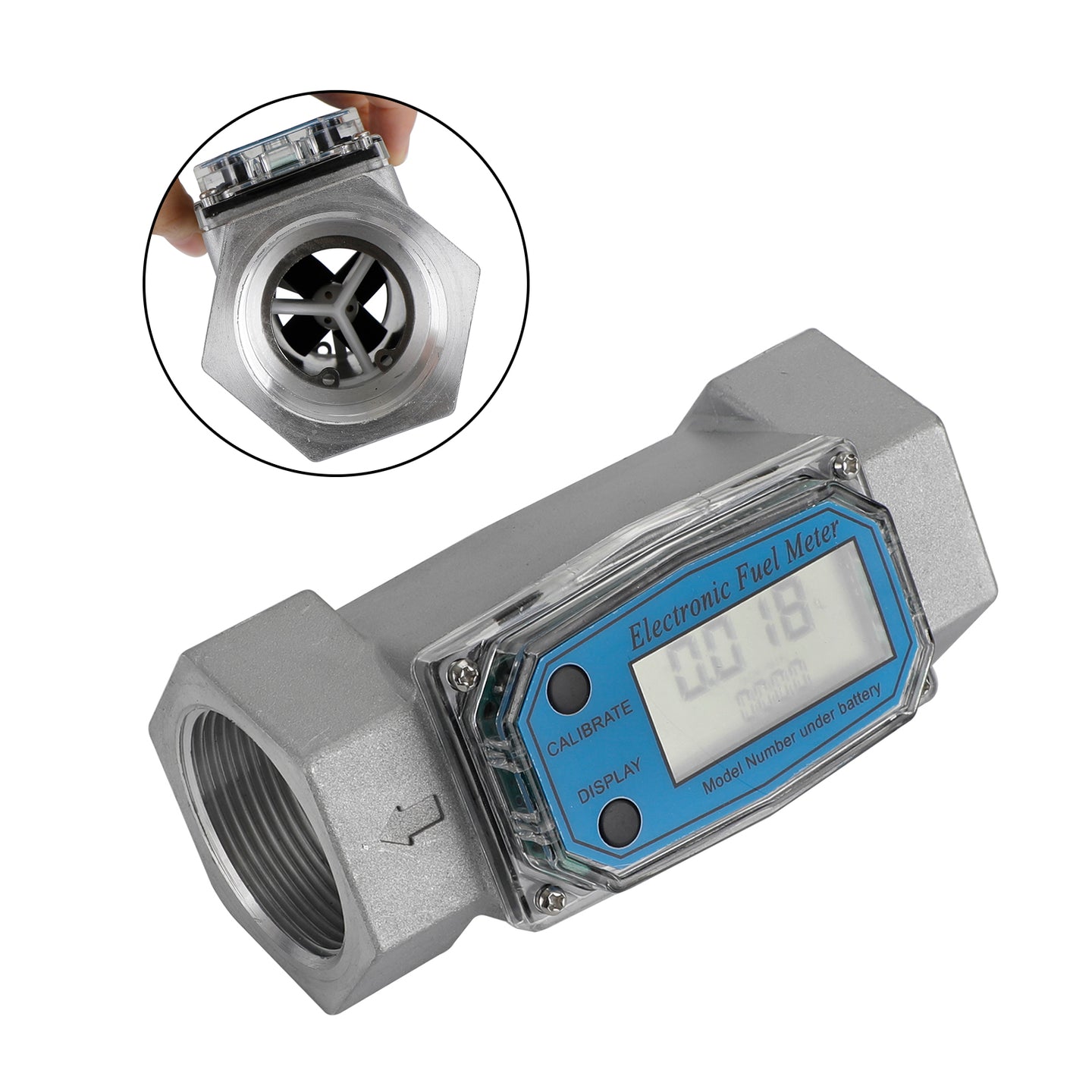 1.5Inch Turbine Digital Diesel Fuel Flow Meter Oval Gear Flow Gauge BSPT/NPT