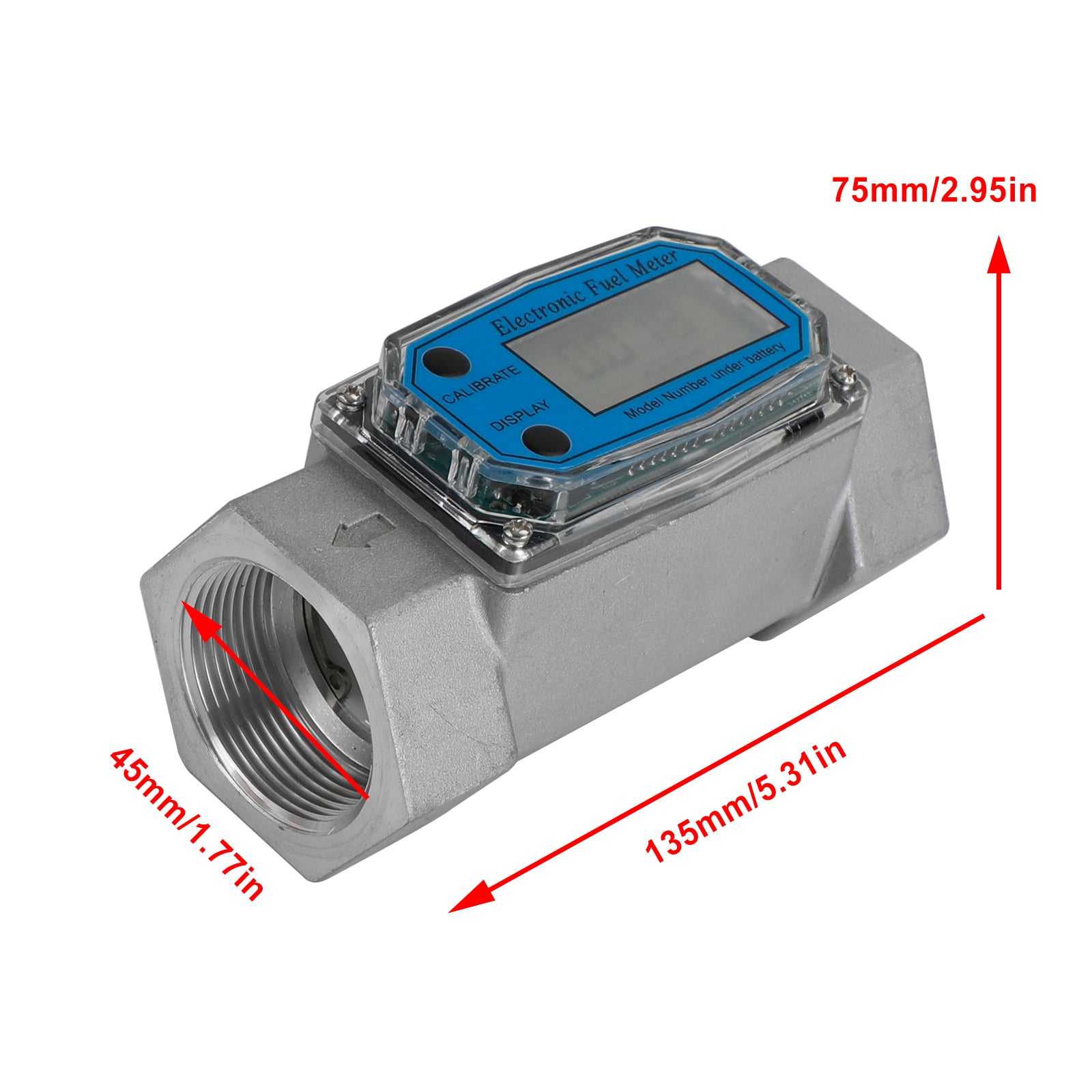 1.5Inch Turbine Digital Diesel Fuel Flow Meter Oval Gear Flow Gauge BSPT/NPT