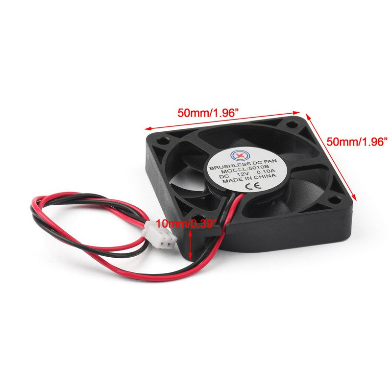 Fan Pin 12V 0.1A 10mm 2 5010B x Ball 50mm Bearing Cooling DC SHL Brushless