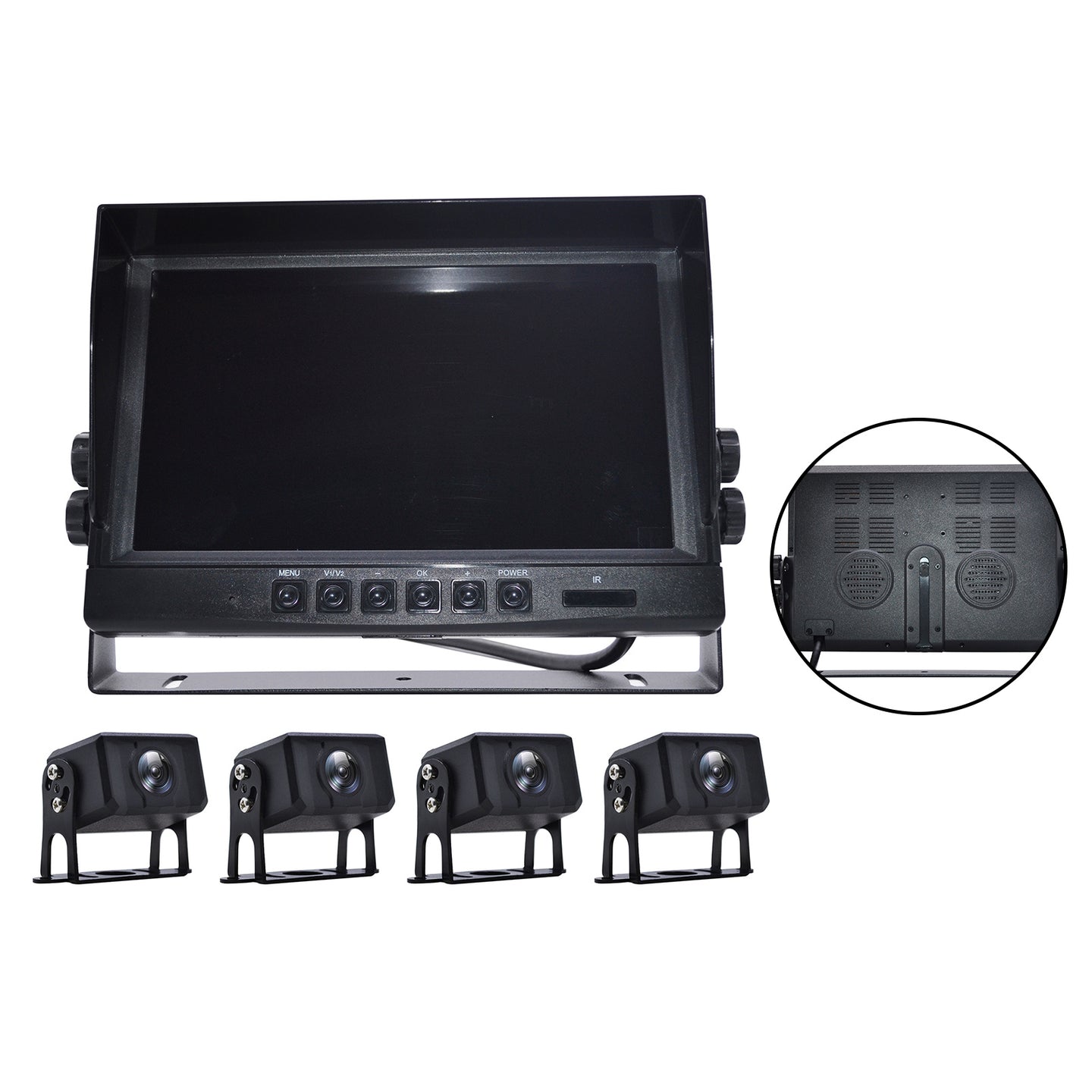 9inch Monitor DVR Driving Video Recorder for RV Truck Bus+4 Rear View Backup Camera