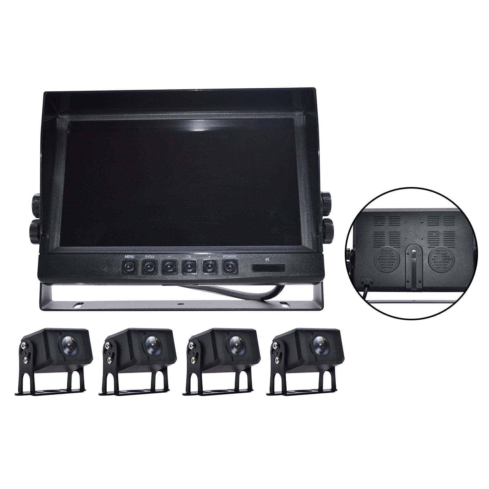 9inch Monitor DVR Driving Video Recorder for RV Truck Bus+4 Rear View Backup Camera