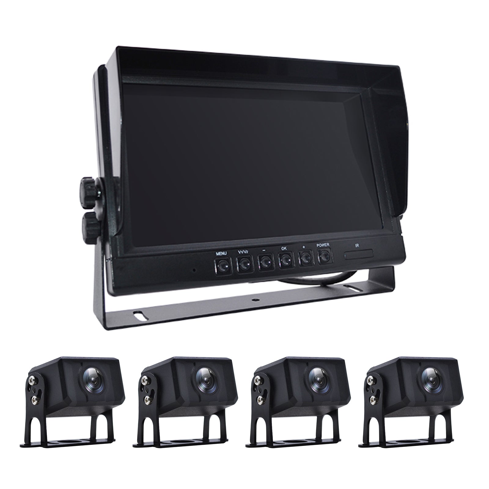 9inch Monitor DVR Driving Video Recorder for RV Truck Bus+4 Rear View Backup Camera