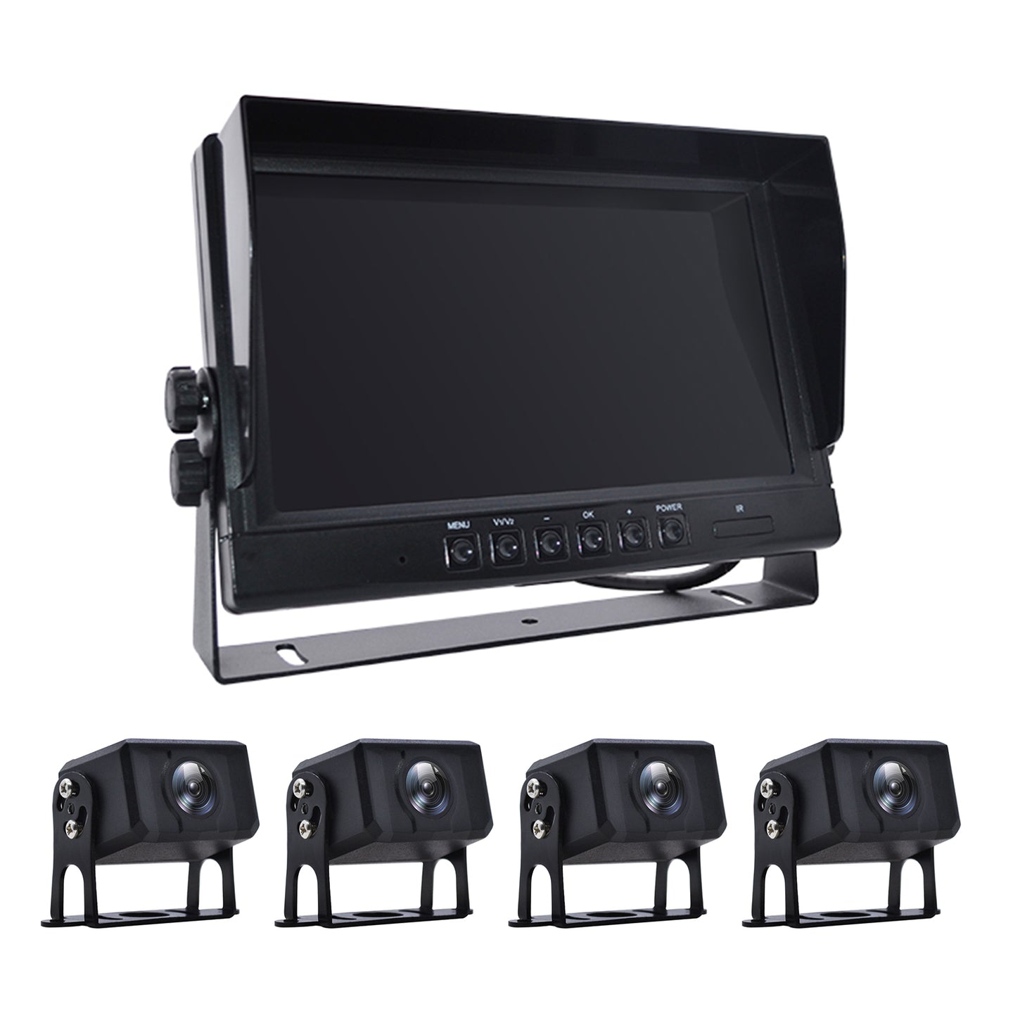 9inch Monitor DVR Driving Video Recorder for RV Truck Bus+4 Rear View Backup Camera