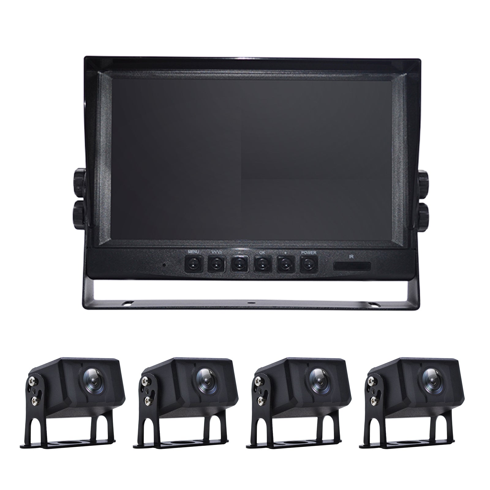 9inch Monitor DVR Driving Video Recorder for RV Truck Bus+4 Rear View Backup Camera