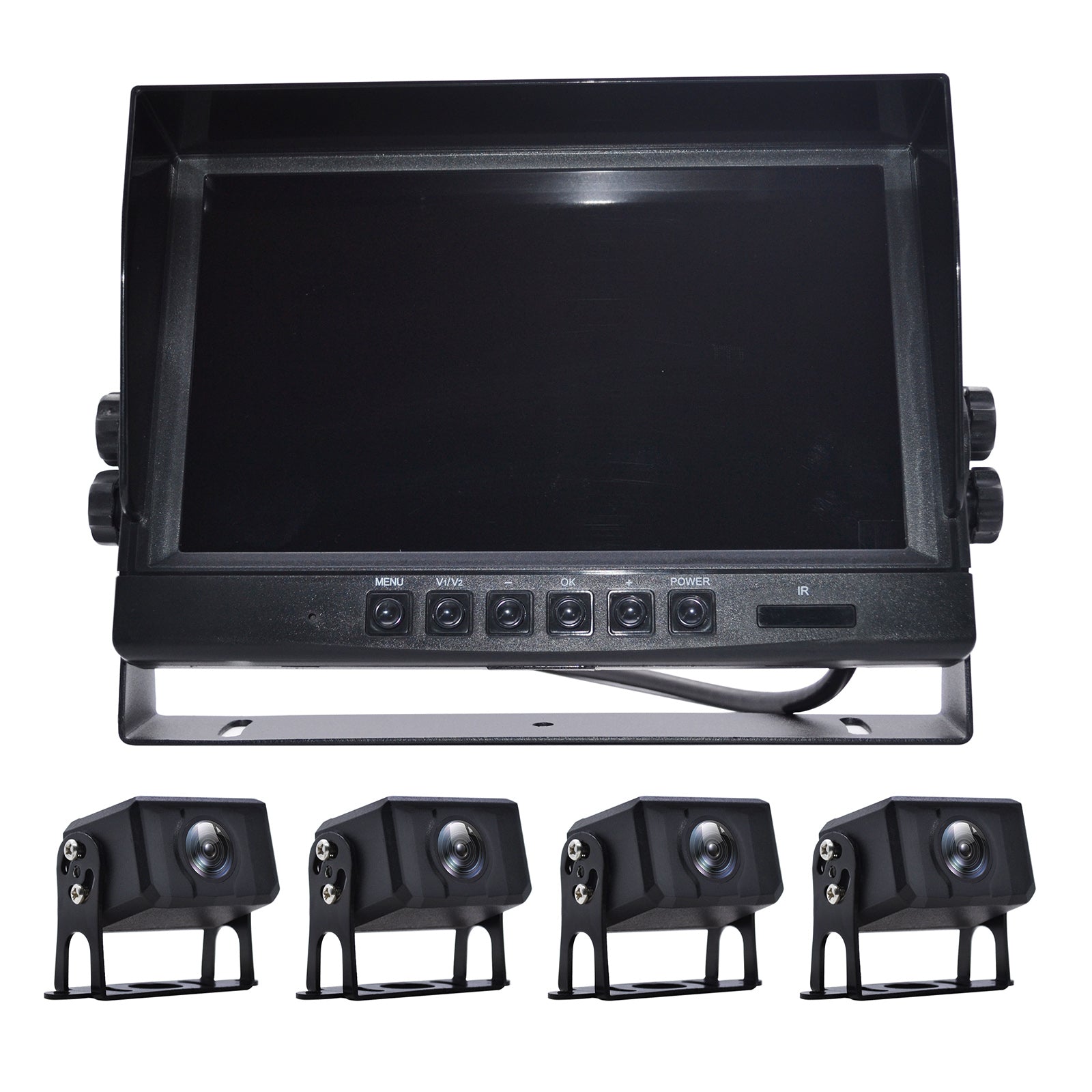 9inch Monitor DVR Driving Video Recorder for RV Truck Bus+4 Rear View Backup Camera