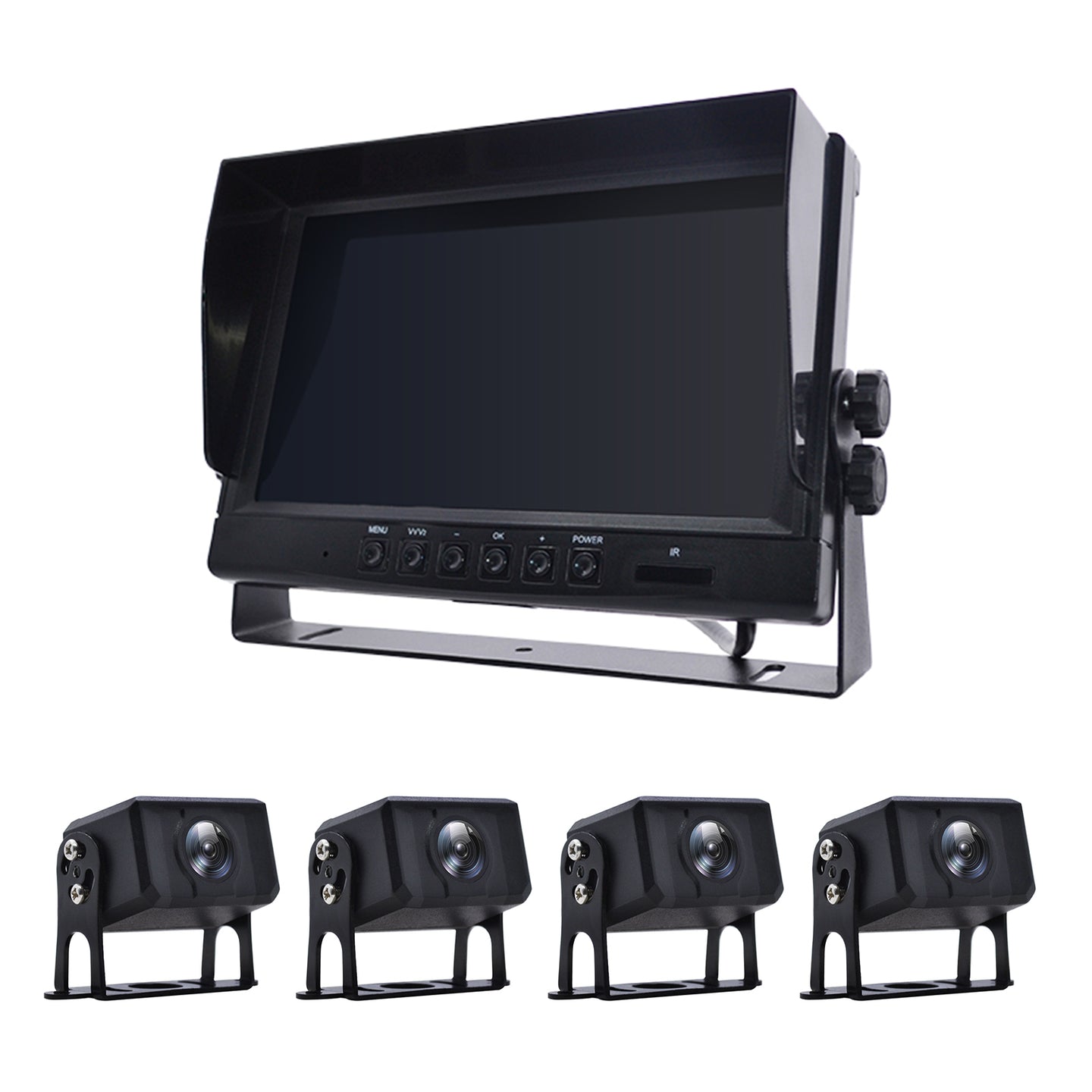 9inch Monitor DVR Driving Video Recorder for RV Truck Bus+4 Rear View Backup Camera