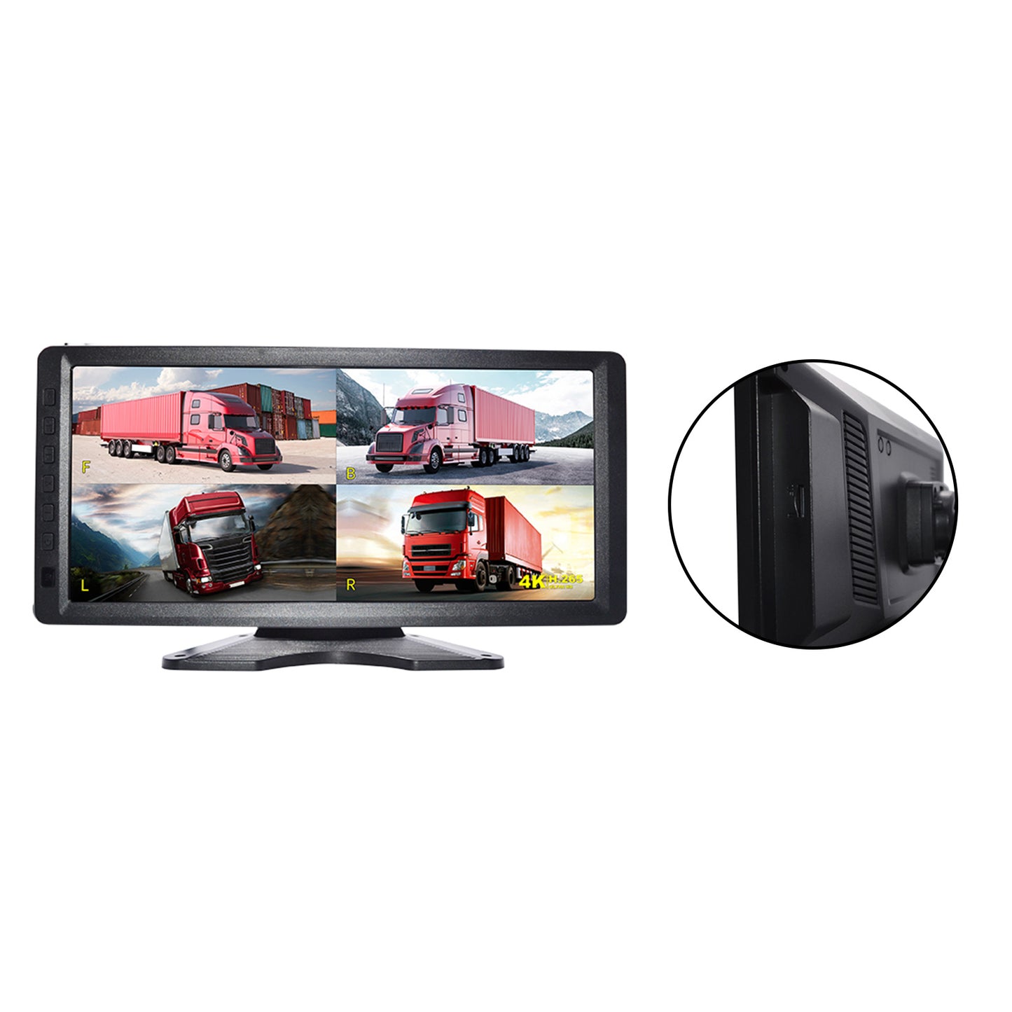 10.36inch Monitor DVR Driving Video Recorder Key for RV Truck Bus + 4 Backup Camera
