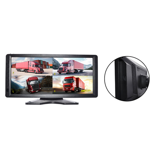 10.36inch Monitor DVR Driving Video Recorder Key for RV Truck Bus + 4 Backup Camera