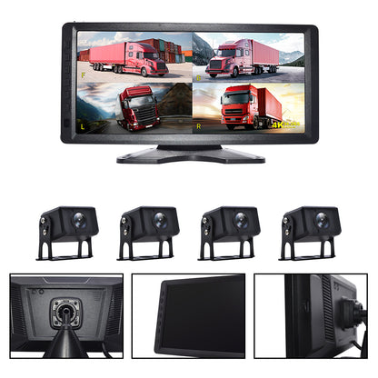 10.36inch Monitor DVR Driving Video Recorder Key for RV Truck Bus + 4 Backup Camera