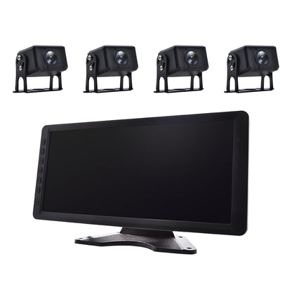 10.36inch Monitor DVR Driving Video Recorder Key for RV Truck Bus + 4 Backup Camera
