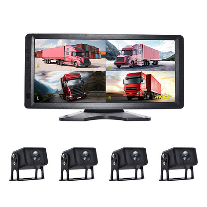 10.36inch Monitor DVR Driving Video Recorder Key for RV Truck Bus + 4 Backup Camera