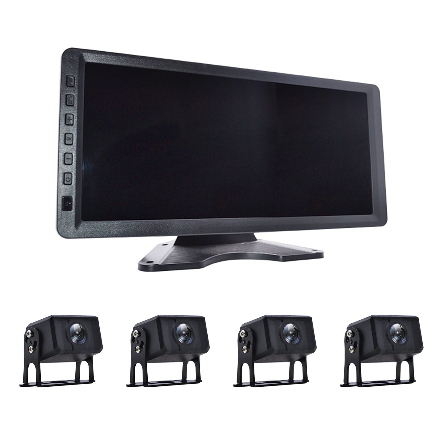 10.36inch Monitor DVR Driving Video Recorder Key for RV Truck Bus + 4 Backup Camera