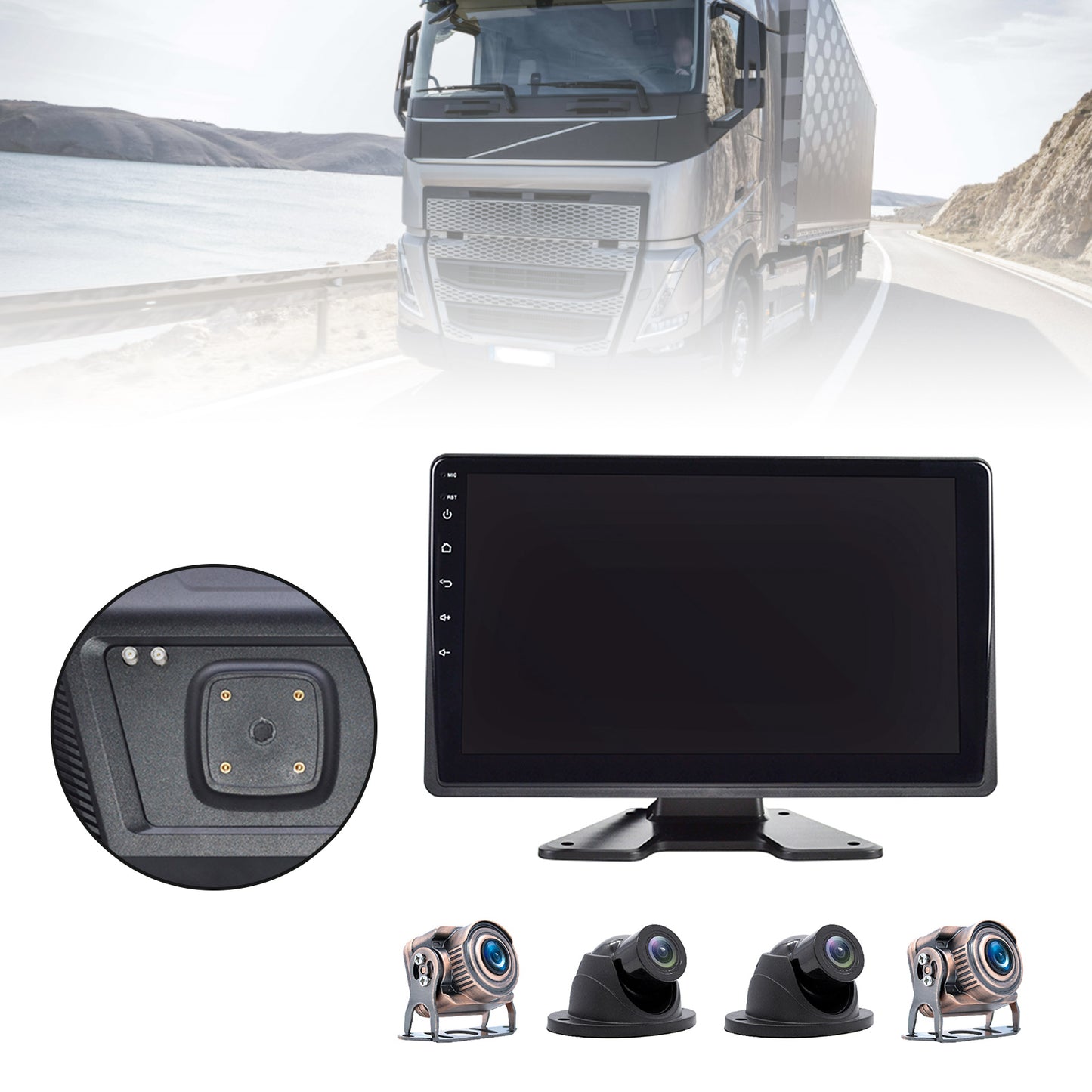 10.1inchMonitor DVR Driving Video Recorder Touch Screen GPS for RV Truck Bus Camera