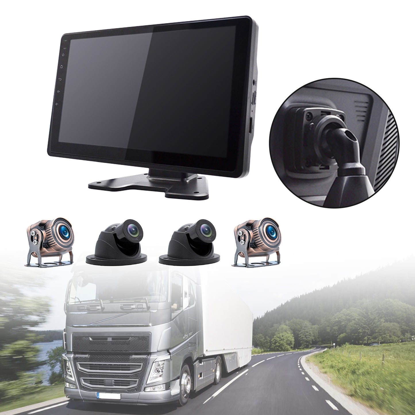 10.1inchMonitor DVR Driving Video Recorder Touch Screen GPS for RV Truck Bus Camera