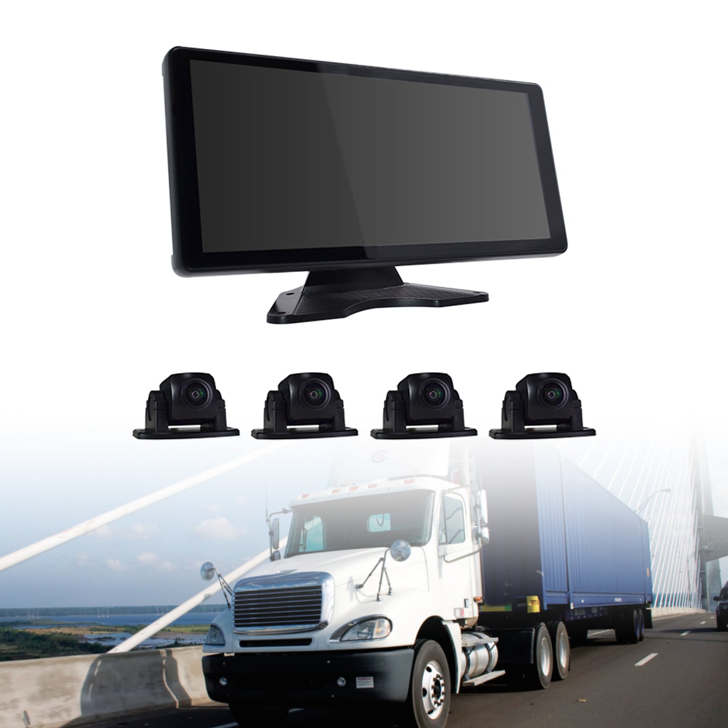 10.36inch Monitor DVR Driving Video Recorder Touch Screen GPS AI for RV Truck Bus