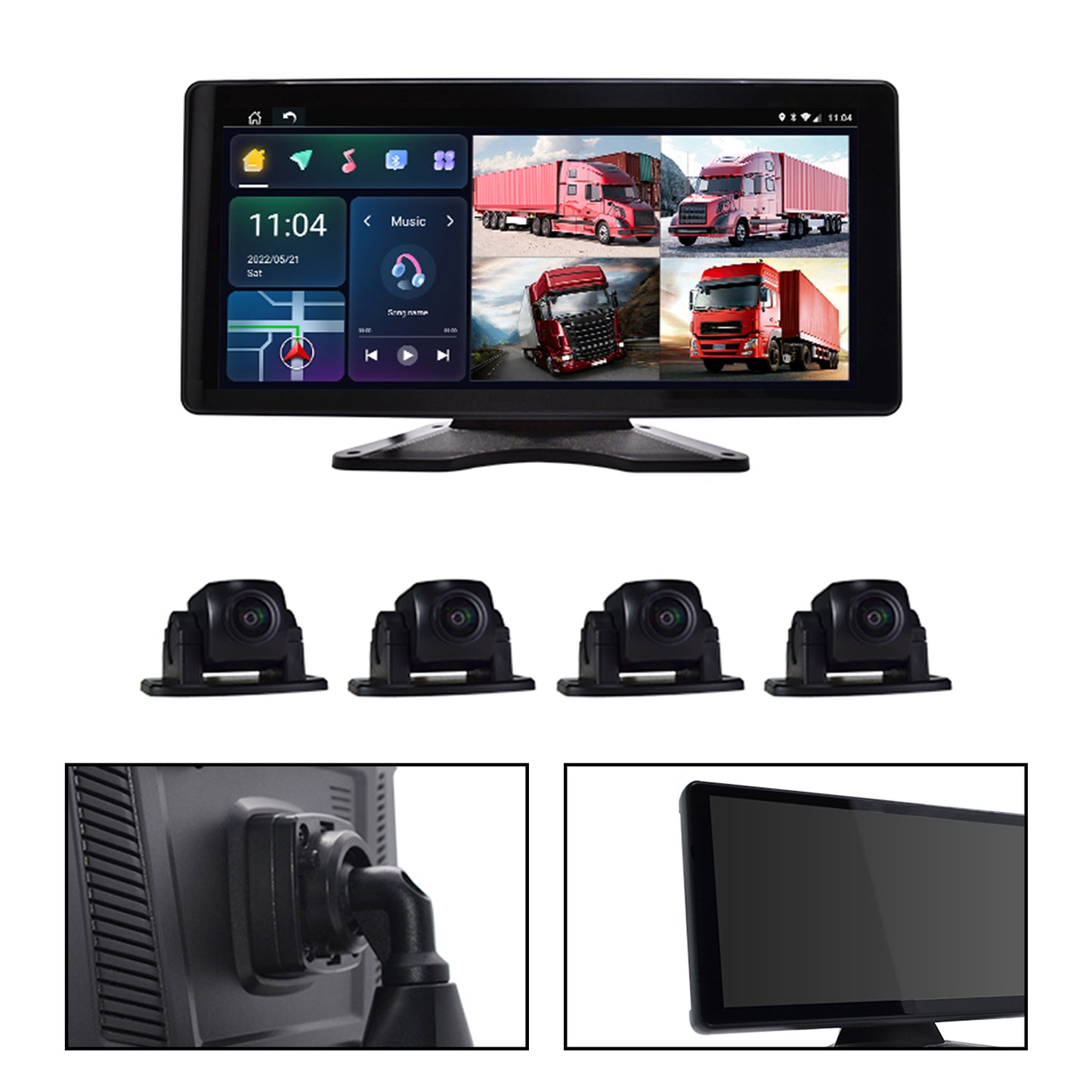 10.36inch Monitor DVR Driving Video Recorder Touch Screen GPS AI for RV Truck Bus
