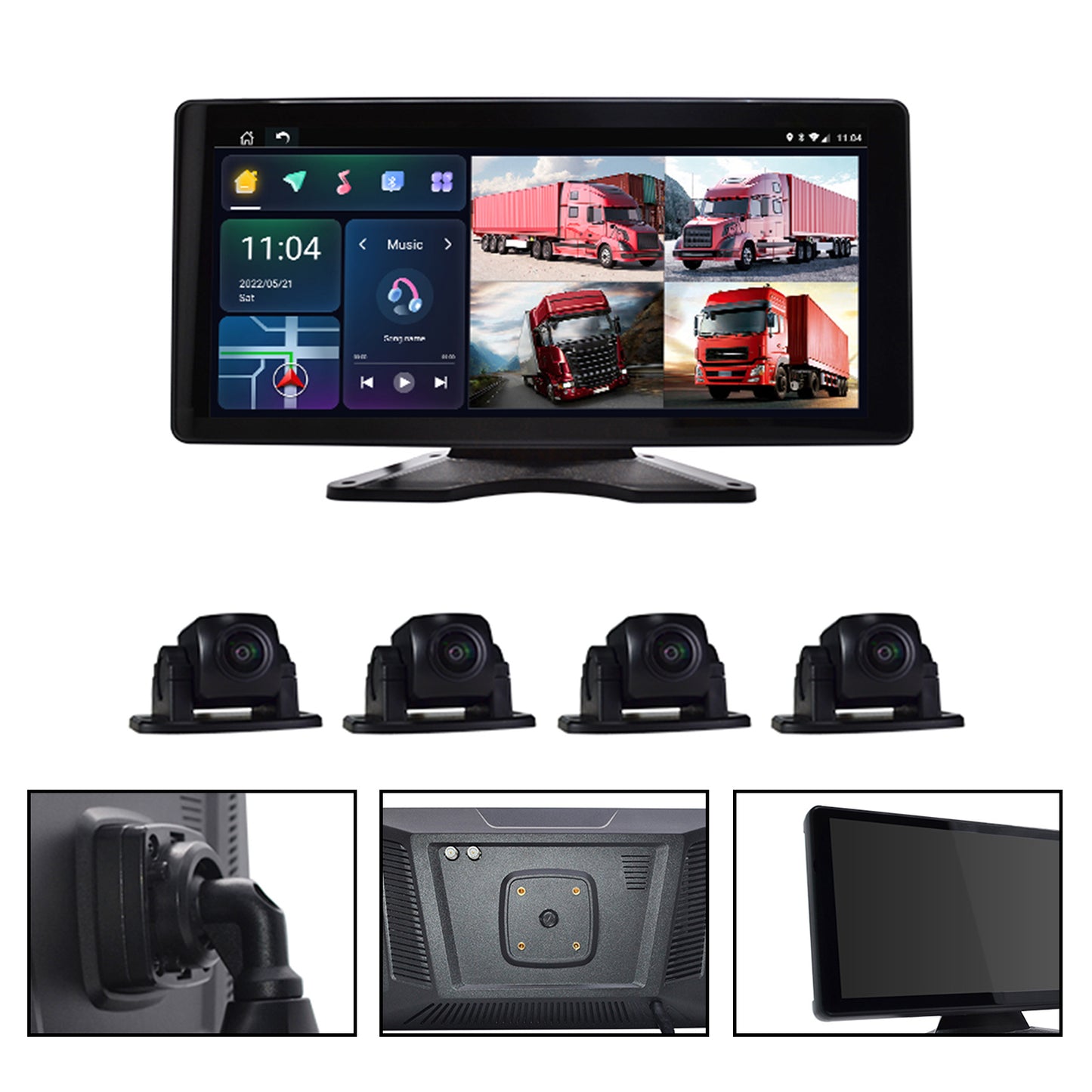 10.36inch Monitor DVR Driving Video Recorder Touch Screen GPS AI for RV Truck Bus