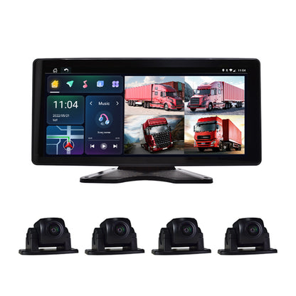 10.36" Monitor DVR Driving Video Recorder Touch Screen GPS + 4 Rear View Camera