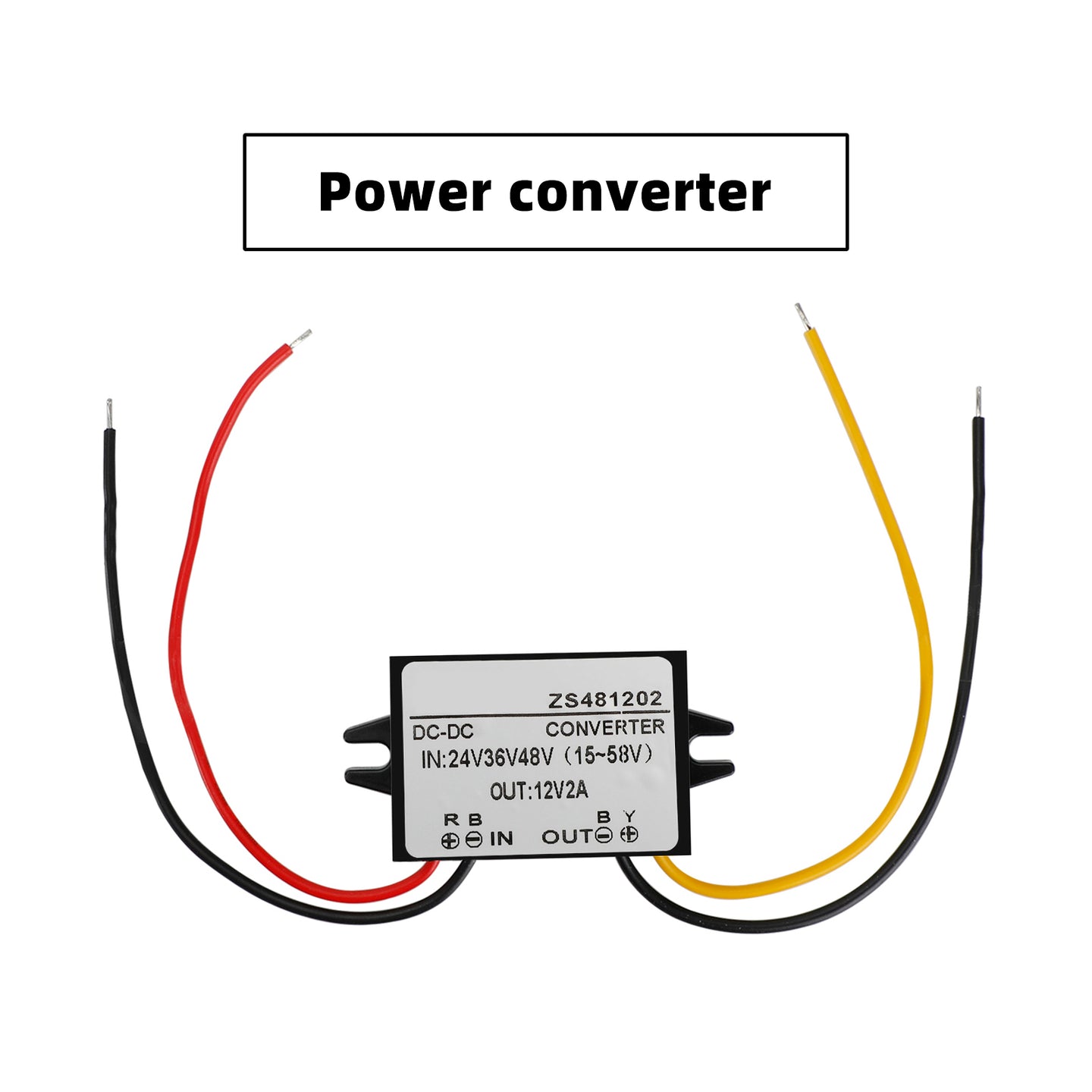 Waterproof DC-DC Converter 24V 36V 48V Step Down to 12V Power Supply Module, 2A