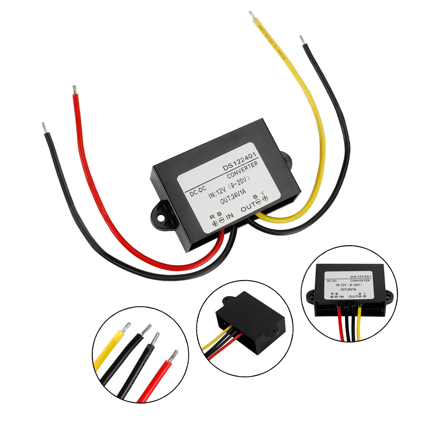 Waterproof DC-DC Boost Step-Up Converter 12V To 24V 1A Car Power Supply Module