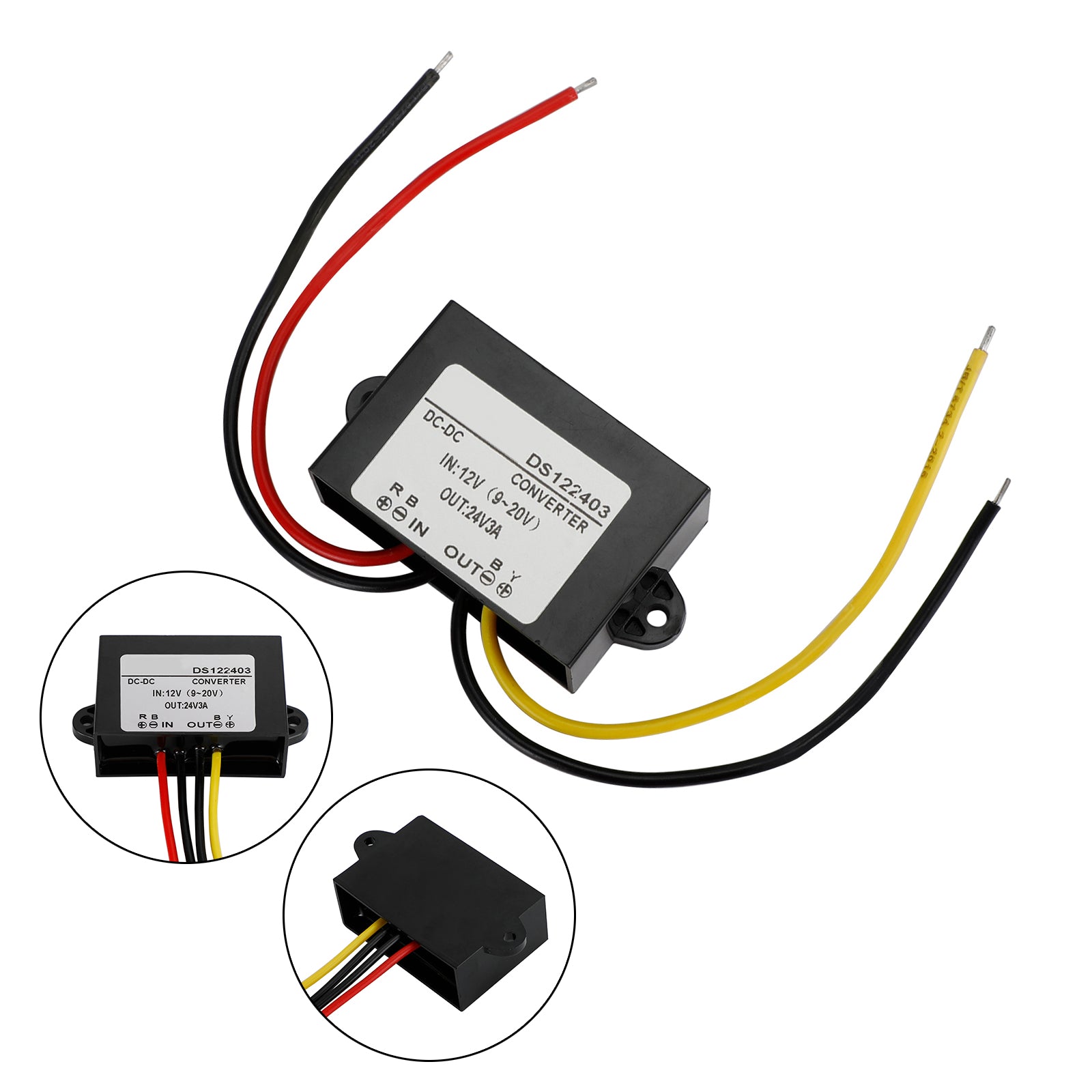 Waterproof DC-DC Boost Step-Up Converter 12V to 24V Car Power Supply Module, 3A