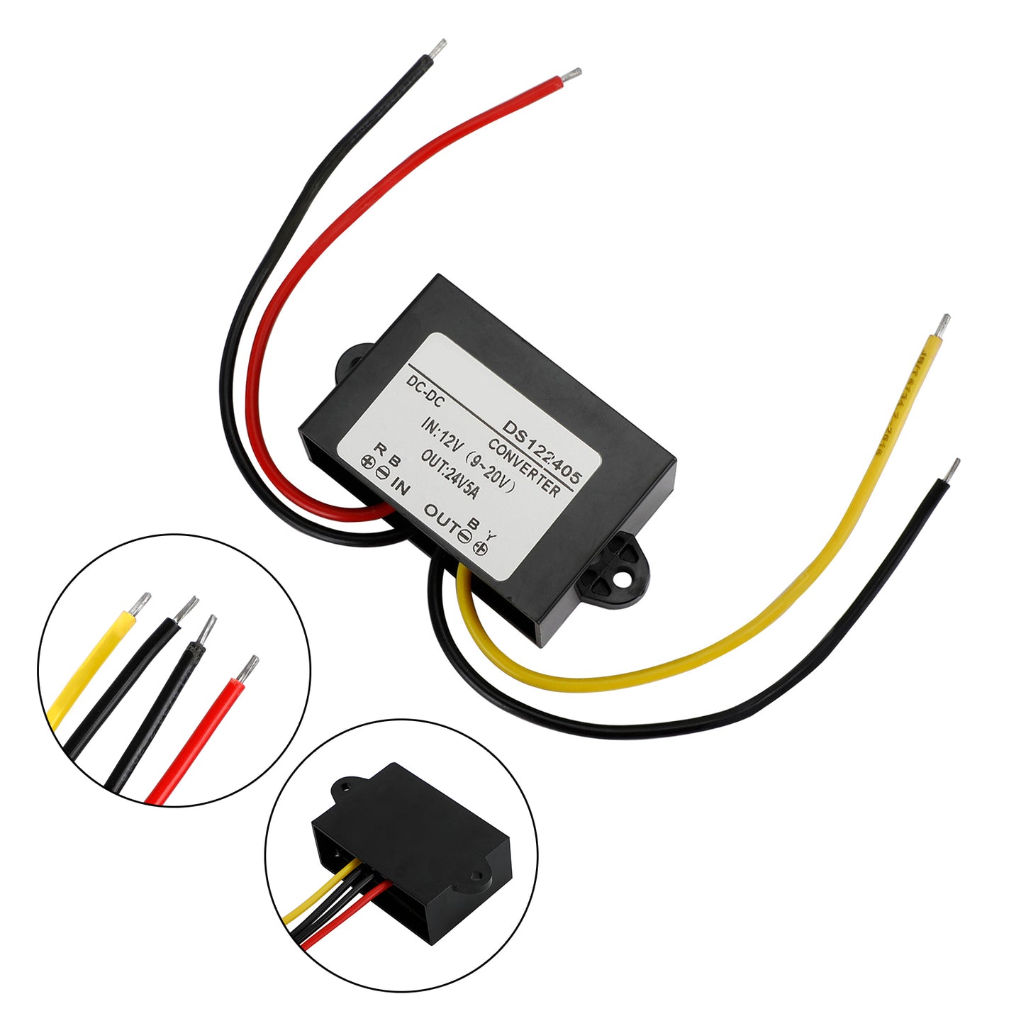 Waterproof DC-DC Boost Step-Up Converter 12V to 24V Car Power Supply Module, 5A