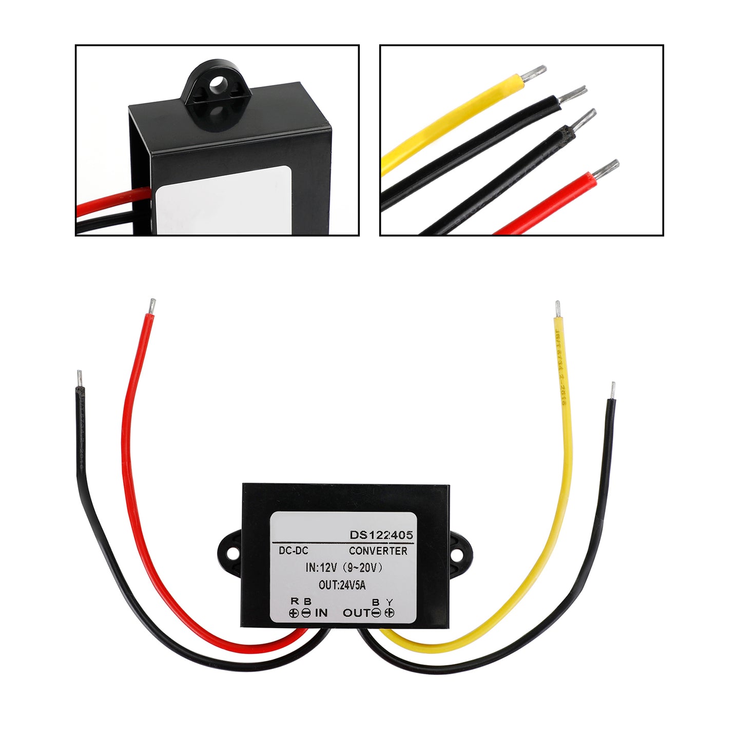 Waterproof DC-DC Boost Step-Up Converter 12V to 24V Car Power Supply Module, 5A