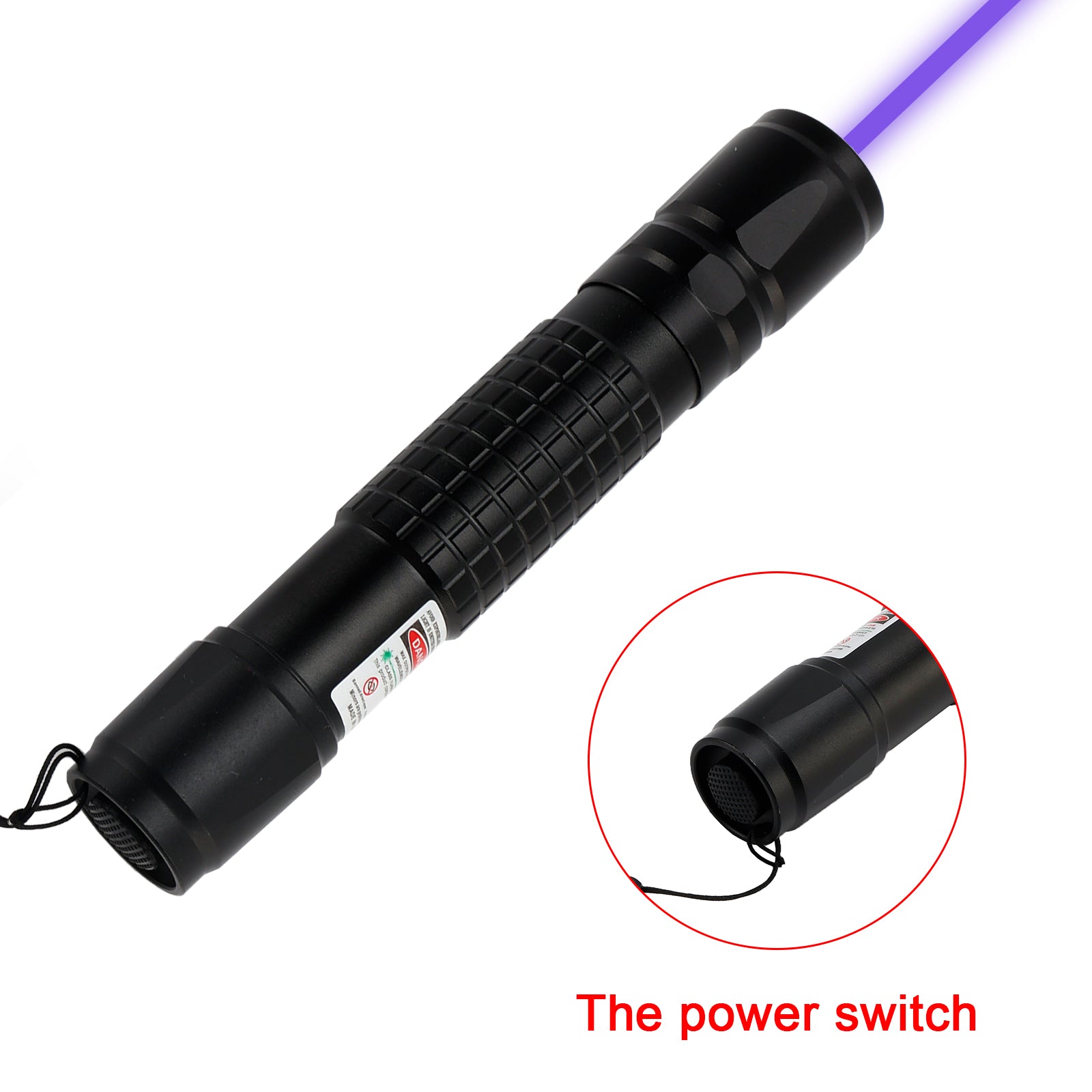 Portable 405nm Blue Purple Laser Pointer – 5mW Visible Beam Pen Light, 18650 Battery