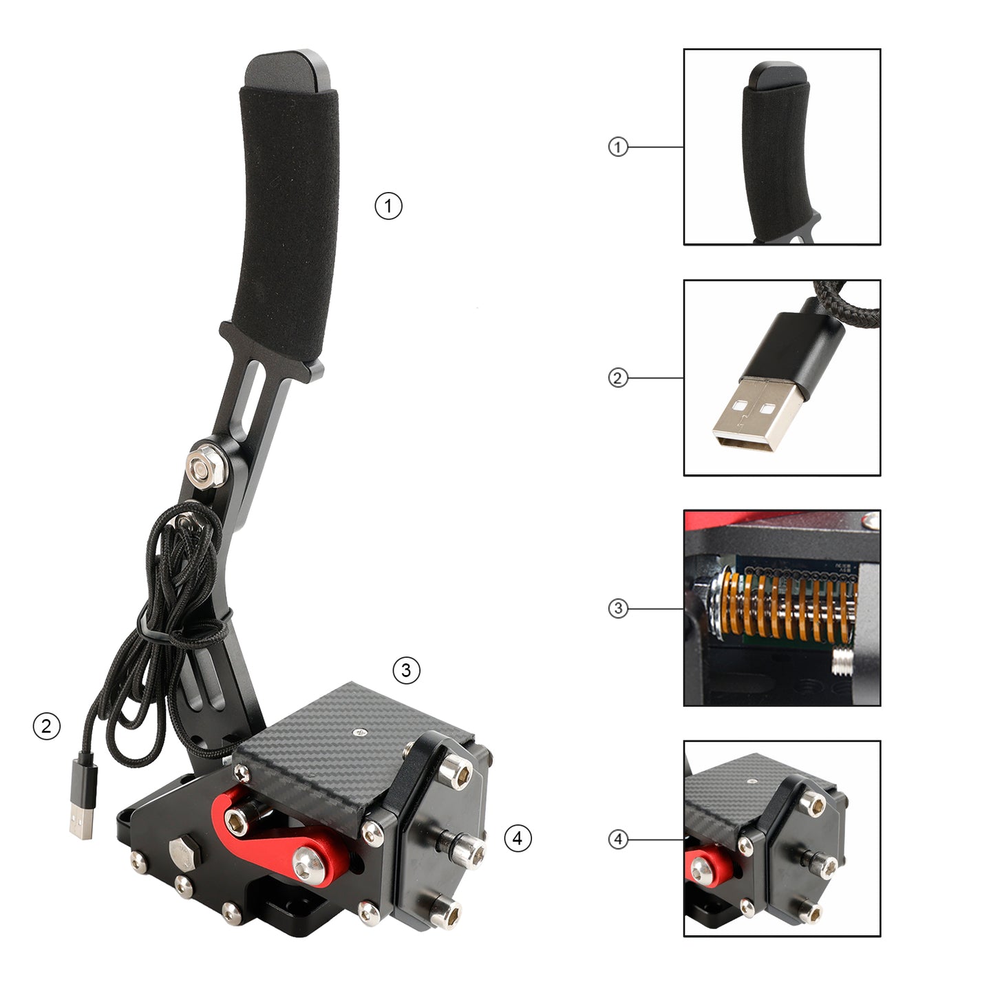 USB3.0 14Bit PC Handbrake Racing Games Linear Handbrake for G27 G29 J3E5 Black