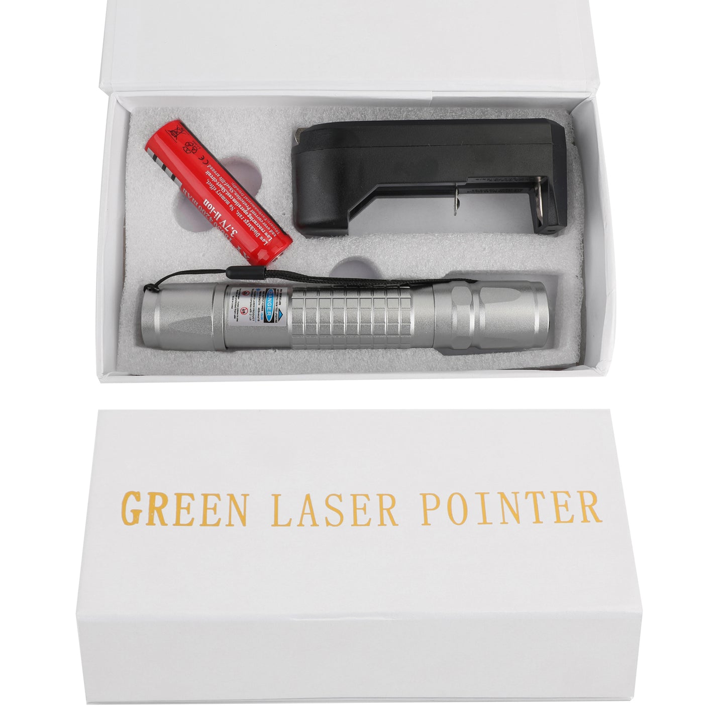 405nm 5mW Rechargeable Blue-Violet Laser Pointer Kit with 18650 Battery & Charger, High Power Pen for Presentations